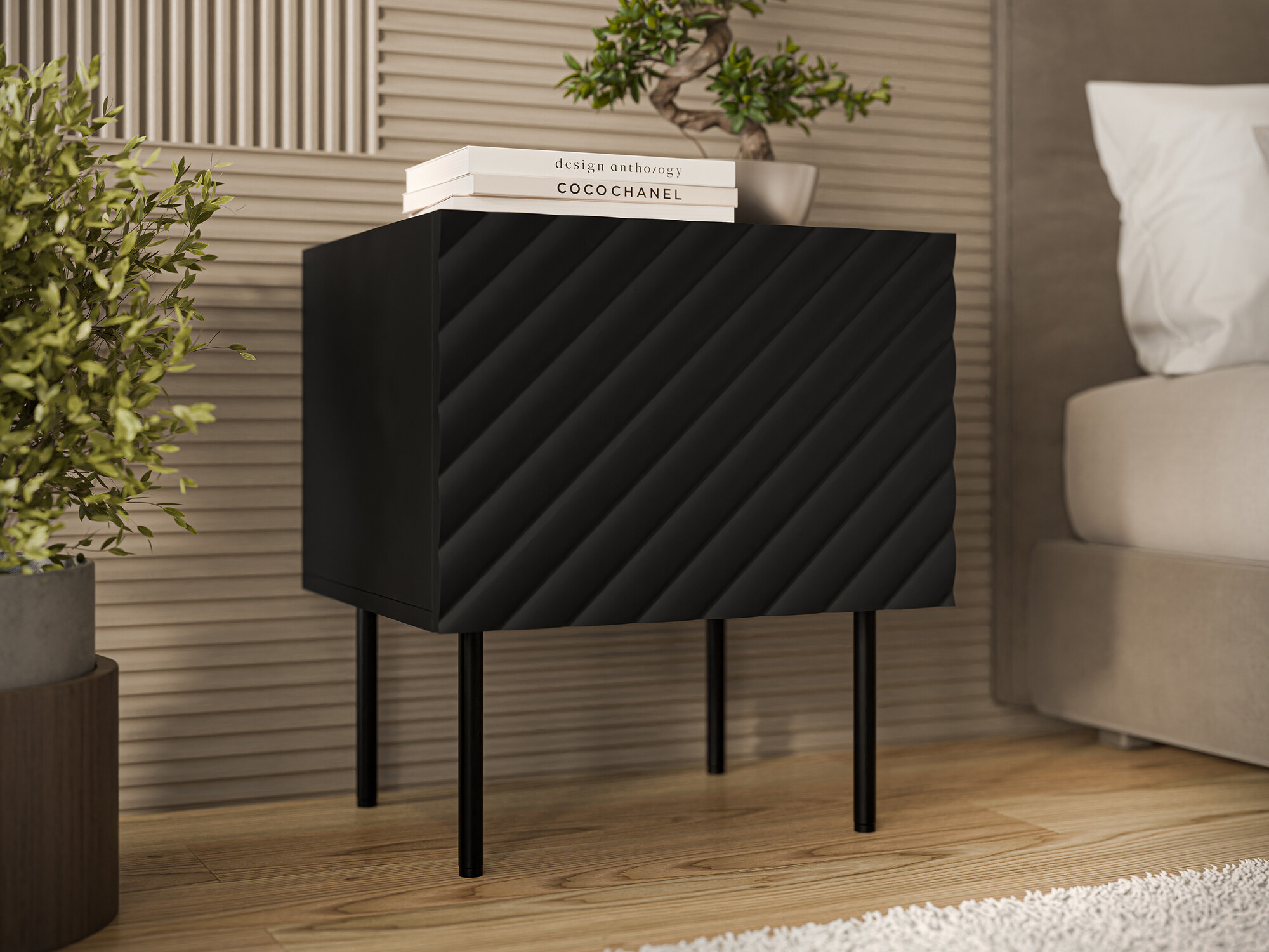 Naktsgaldiņu komplekts Mortali 107 (Melns)