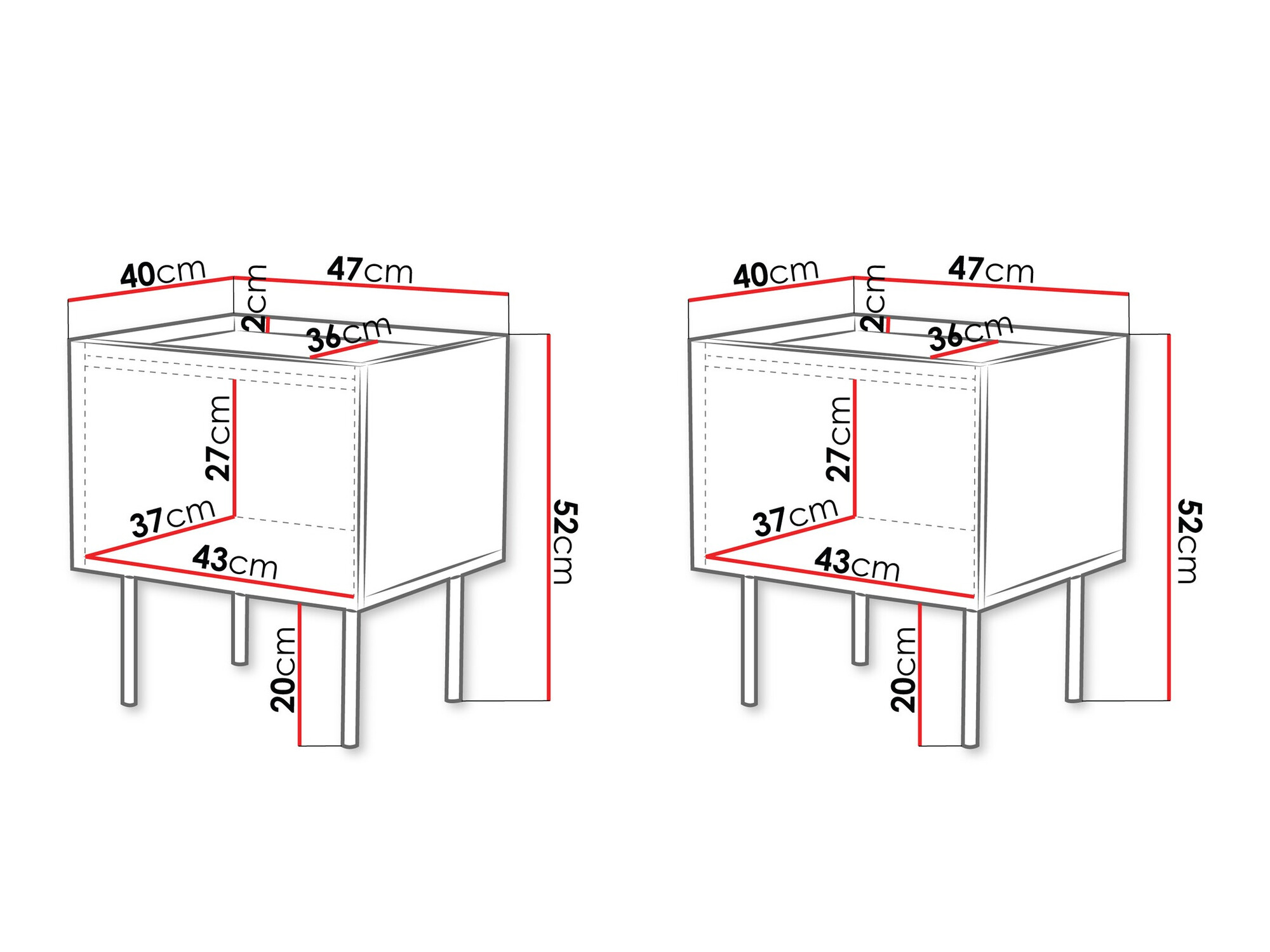 Naktsgaldiņu komplekts Mortali 107 (Melns)