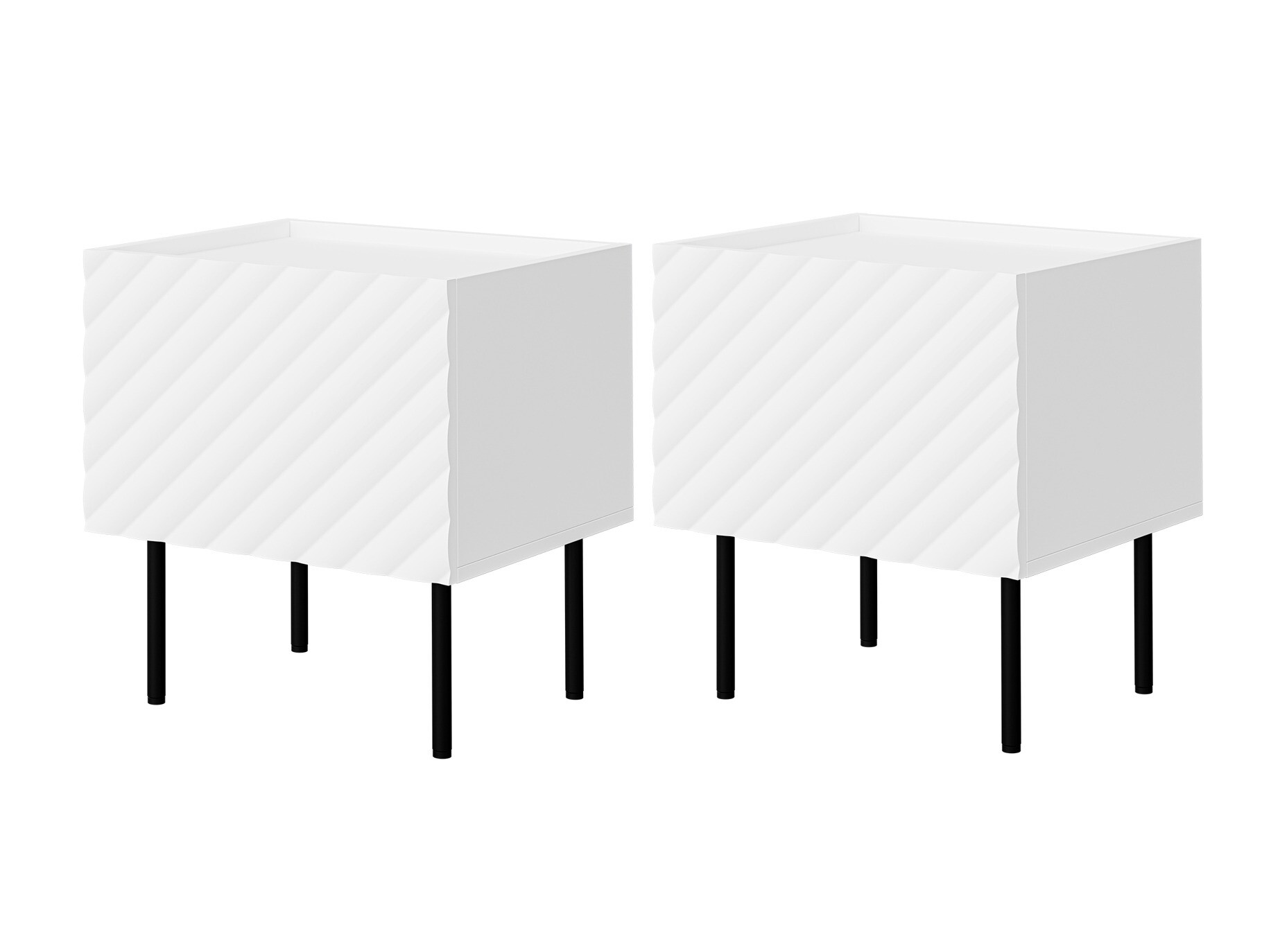 Naktsgaldiņu komplekts Sillen (Balts)