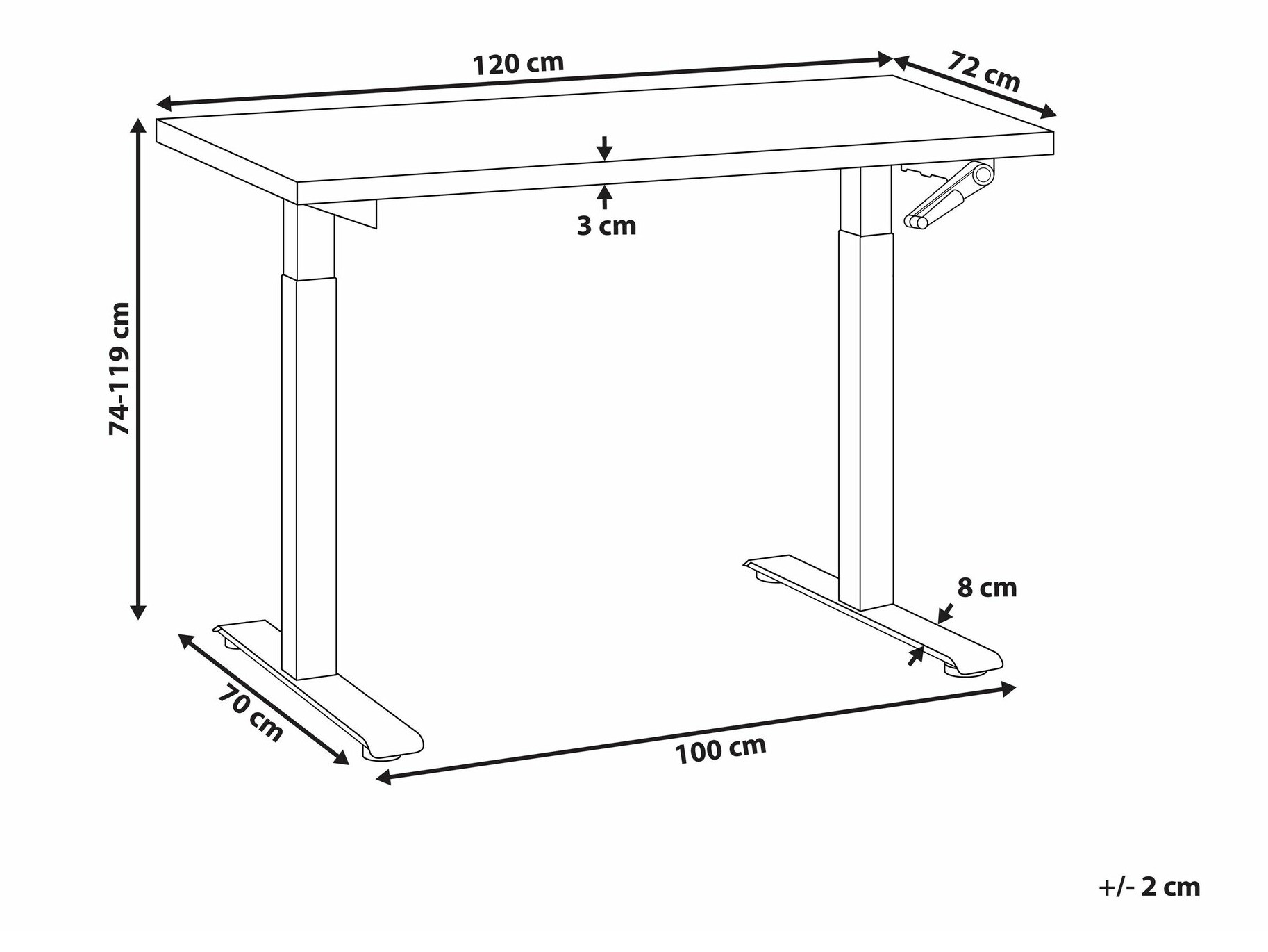 Рабочий стол с регулируемой высотой Berwyn 2179 (Белый)