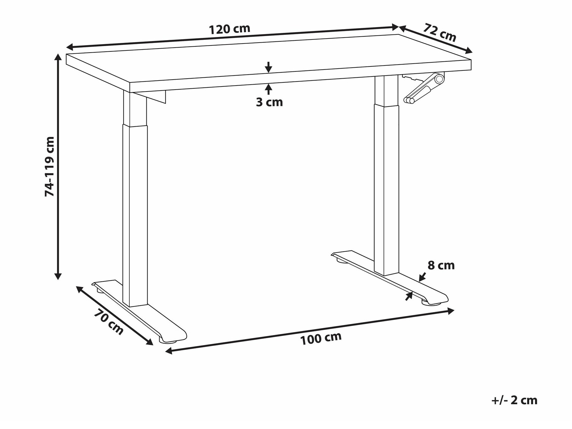 Rakstāmgalds ar regulējamu augstumu Berwyn 2179 (Tumšs koks)