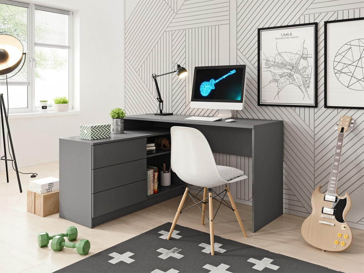 Stūra rakstāmgalds Kingston 130 (Grafīts)