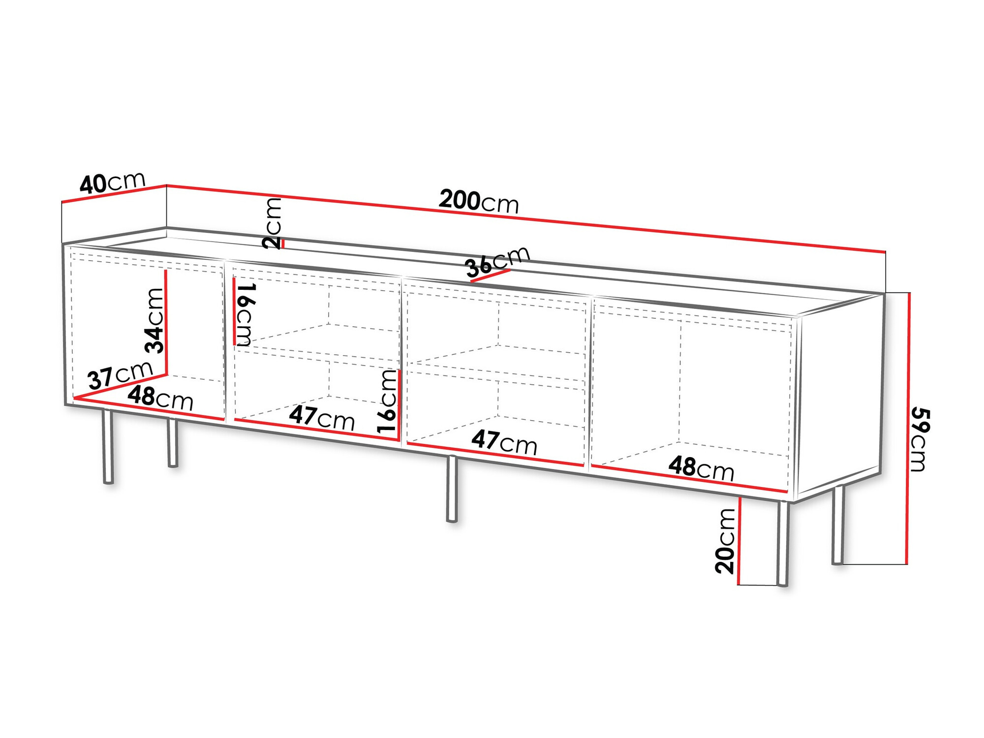 TV galds Mortali 104 (Balts)