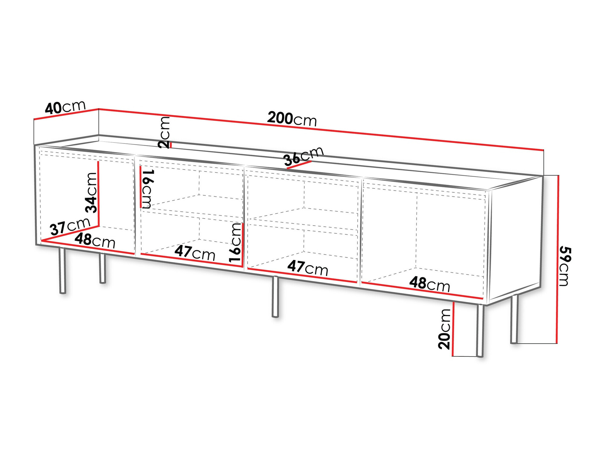 TV galds Mortali 104 (Melns)