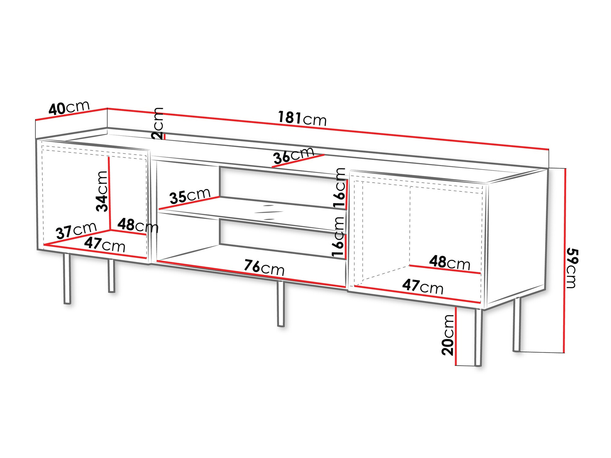 TV galds Mortali 105 (Melns)