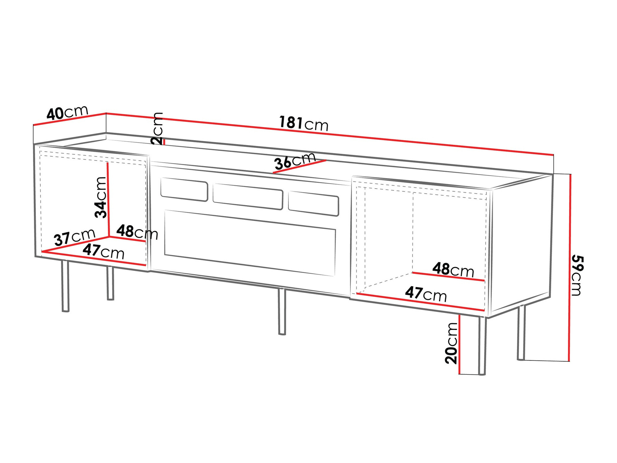 TV galds Mortali 106 (Balts)