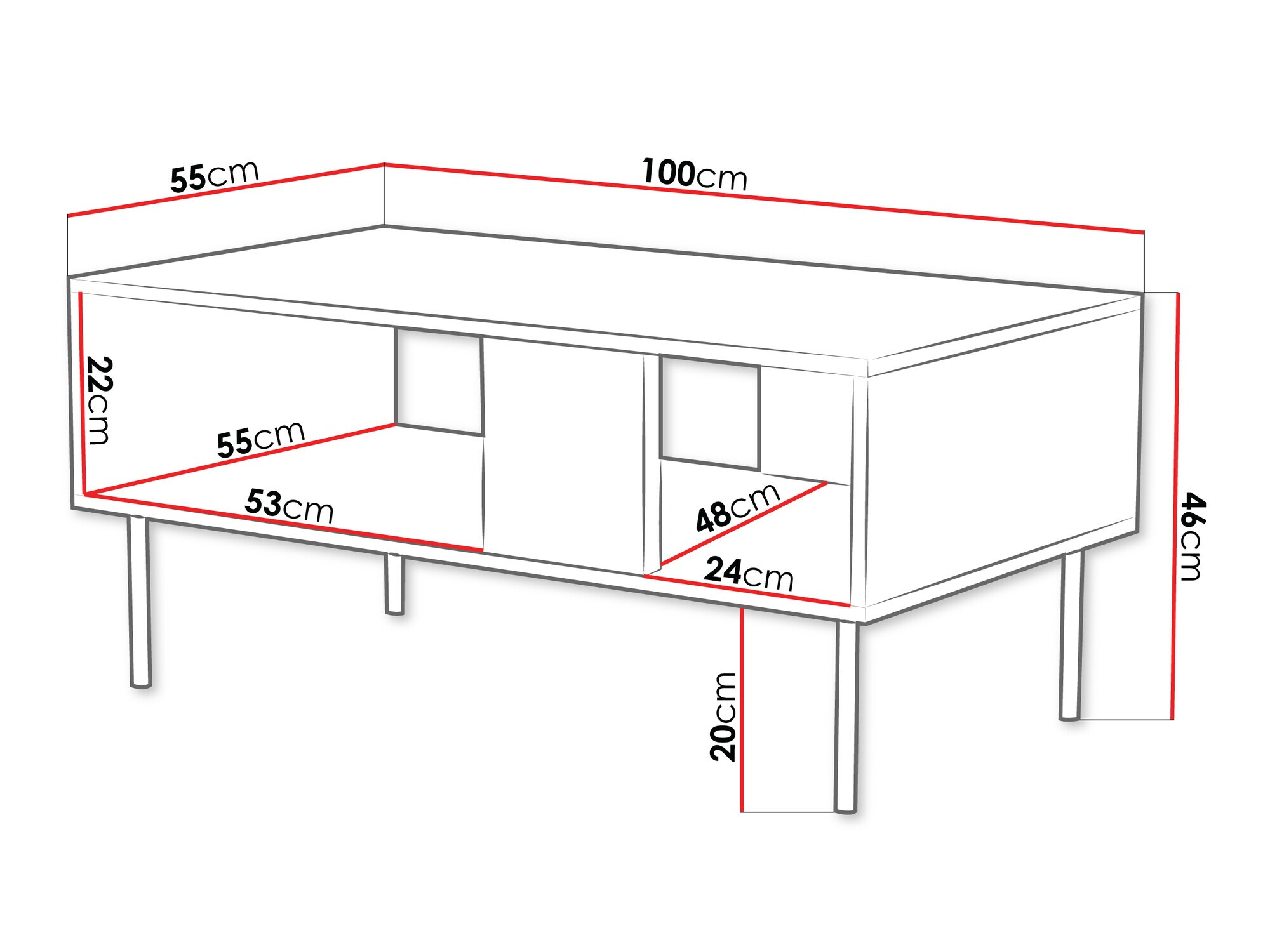 Žurnālu galdiņš Mortali 102 (Balts)
