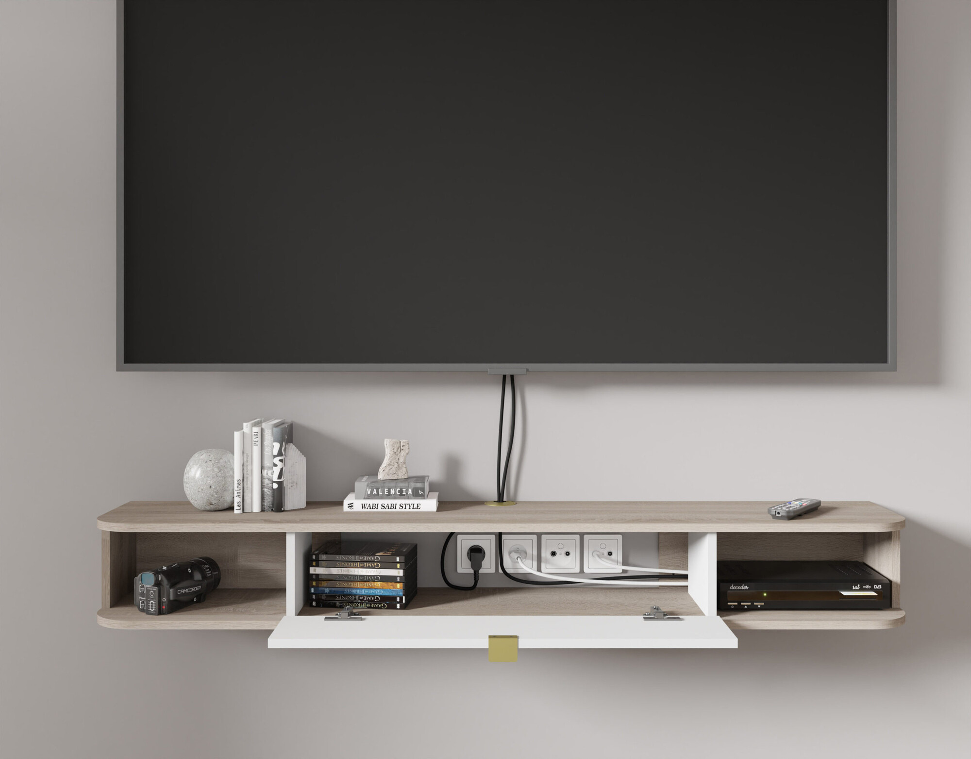 TV galds Buffalo 176 (Sonomas ozols + Matēts balts)