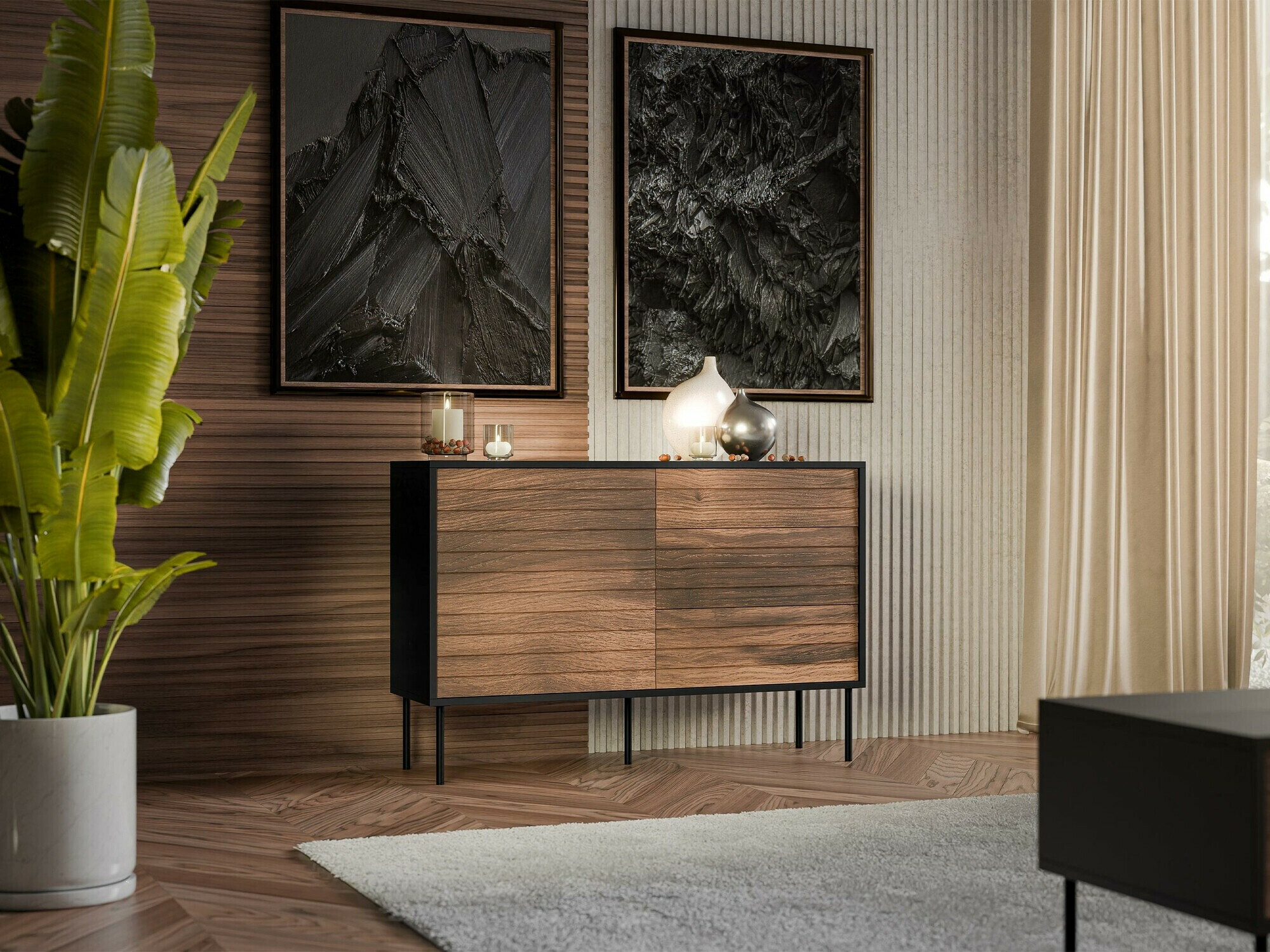 Kомод Flosoru 101 (Грецкий орех + Чёрный)