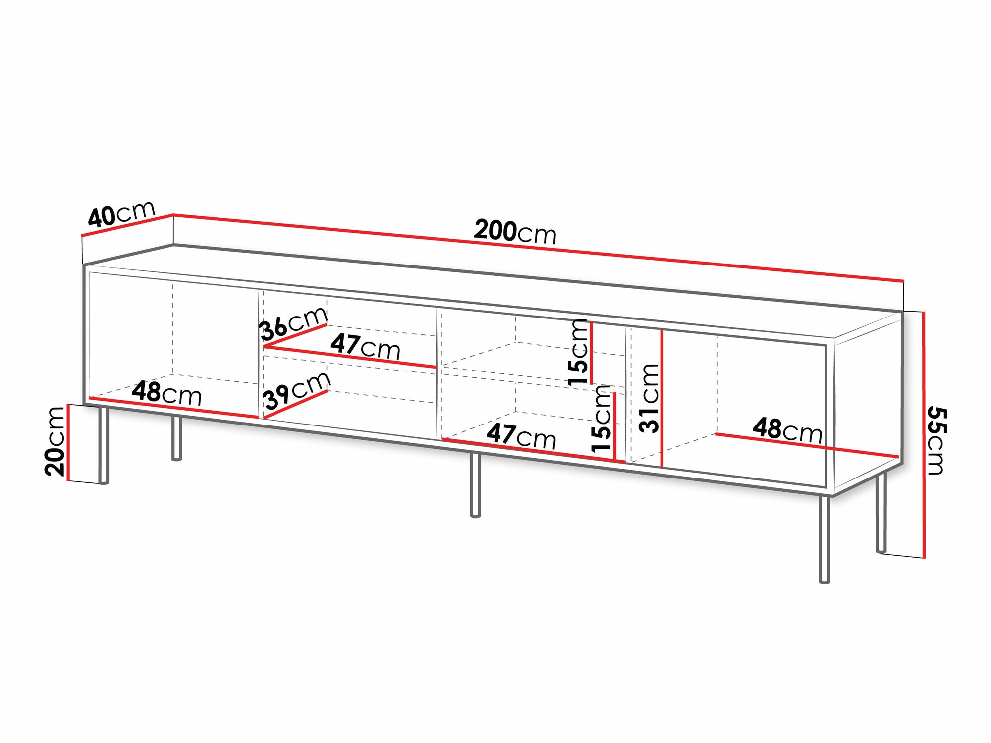 TV galds Flosoru 105 (Melns)