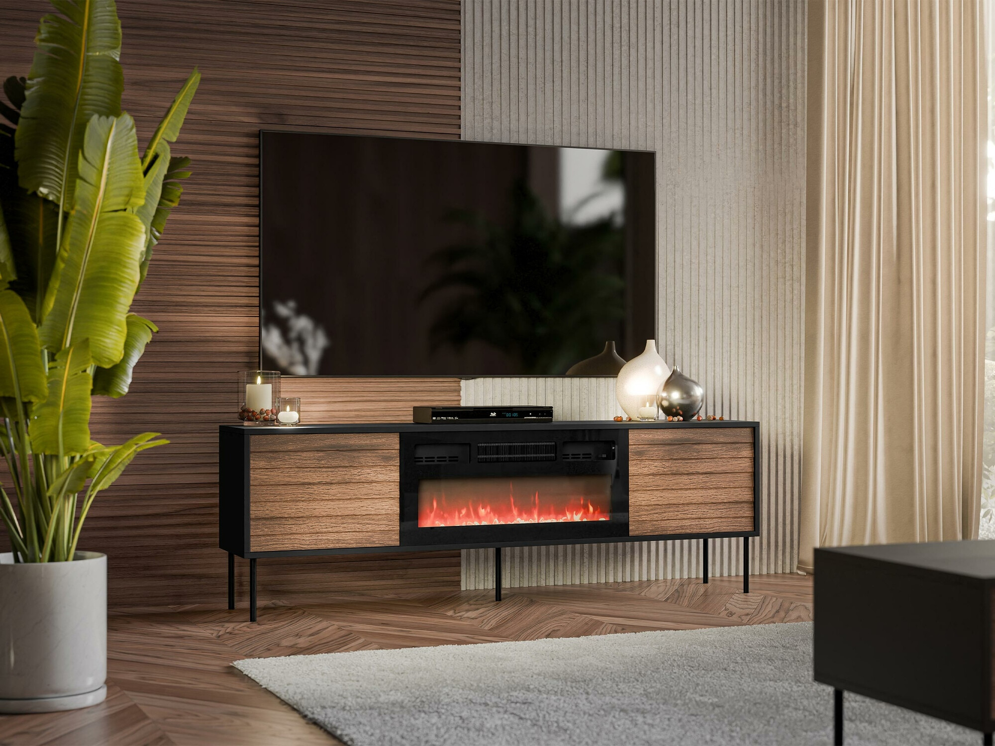 TV galds Flosoru 108 (Riekstkoks + Melns)