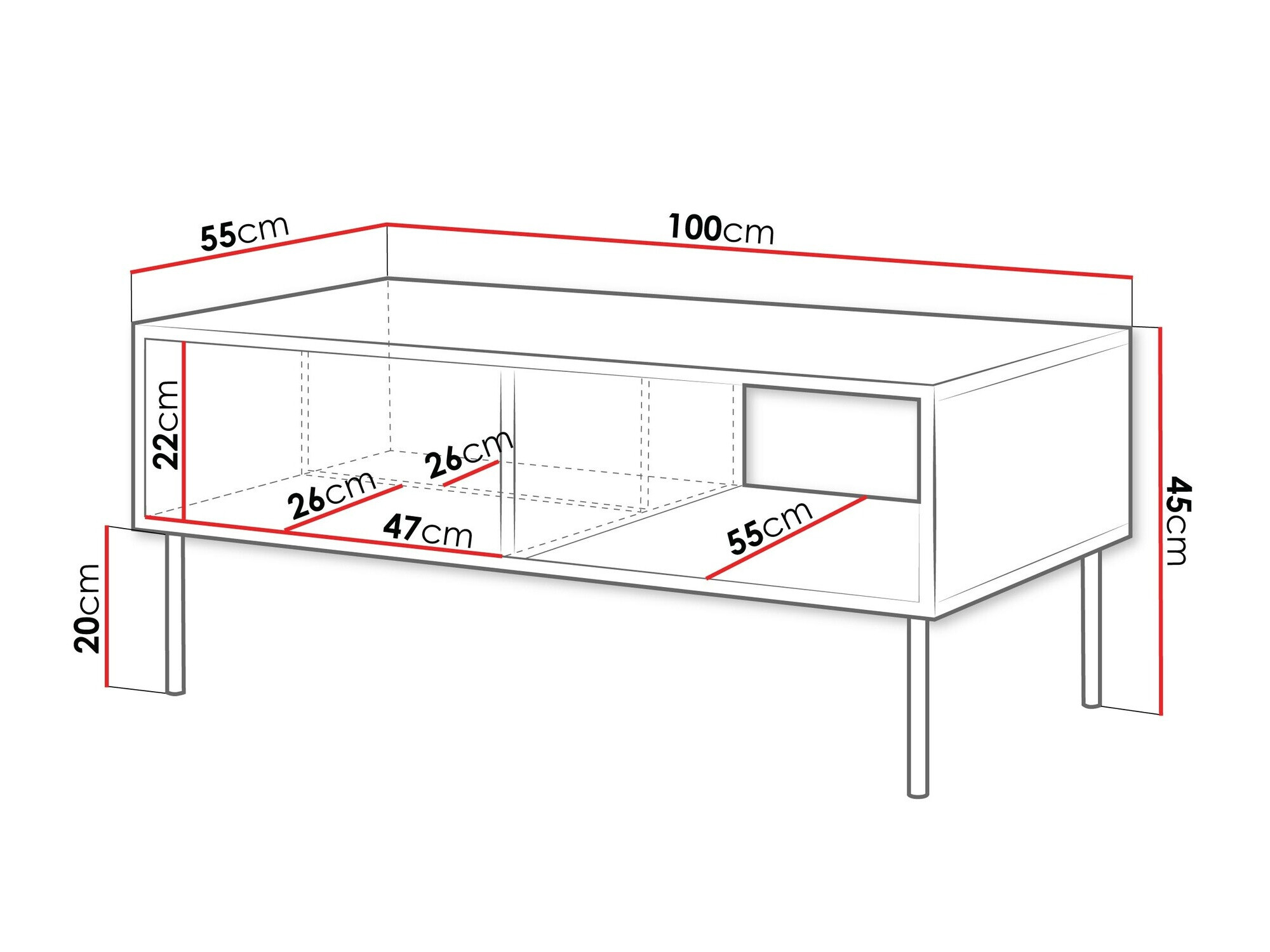 Журнальный столик Flosoru 103 (Чёрный)