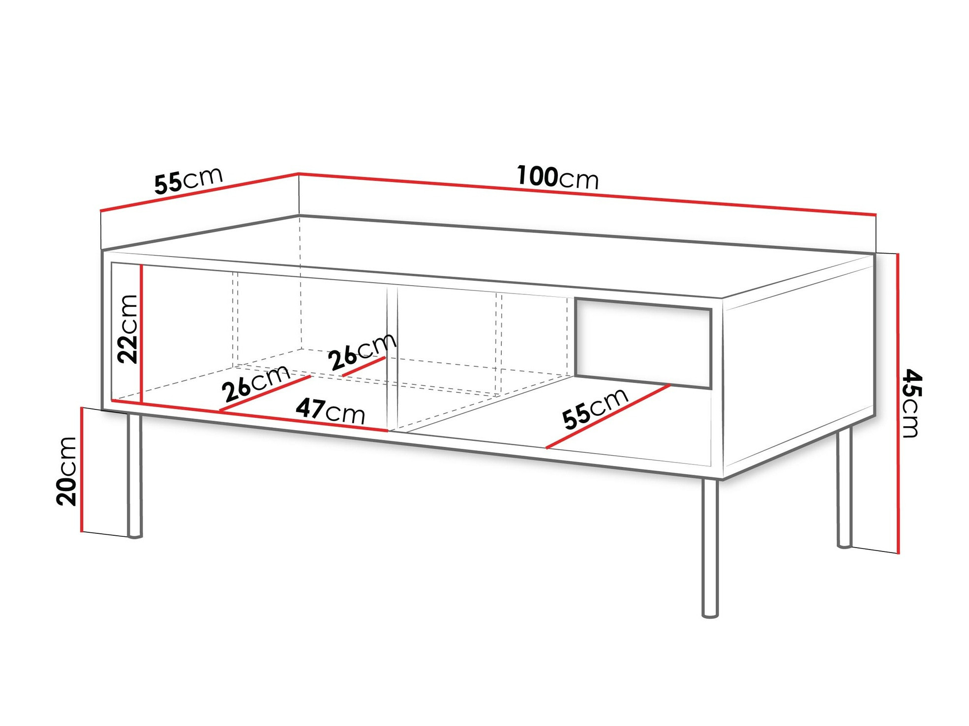 Žurnālu galdiņš Flosoru 103 (Riekstkoks + Melns)