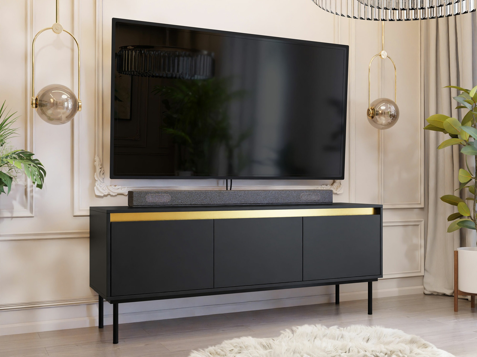 TV galds Comfivo Betula (Melns)