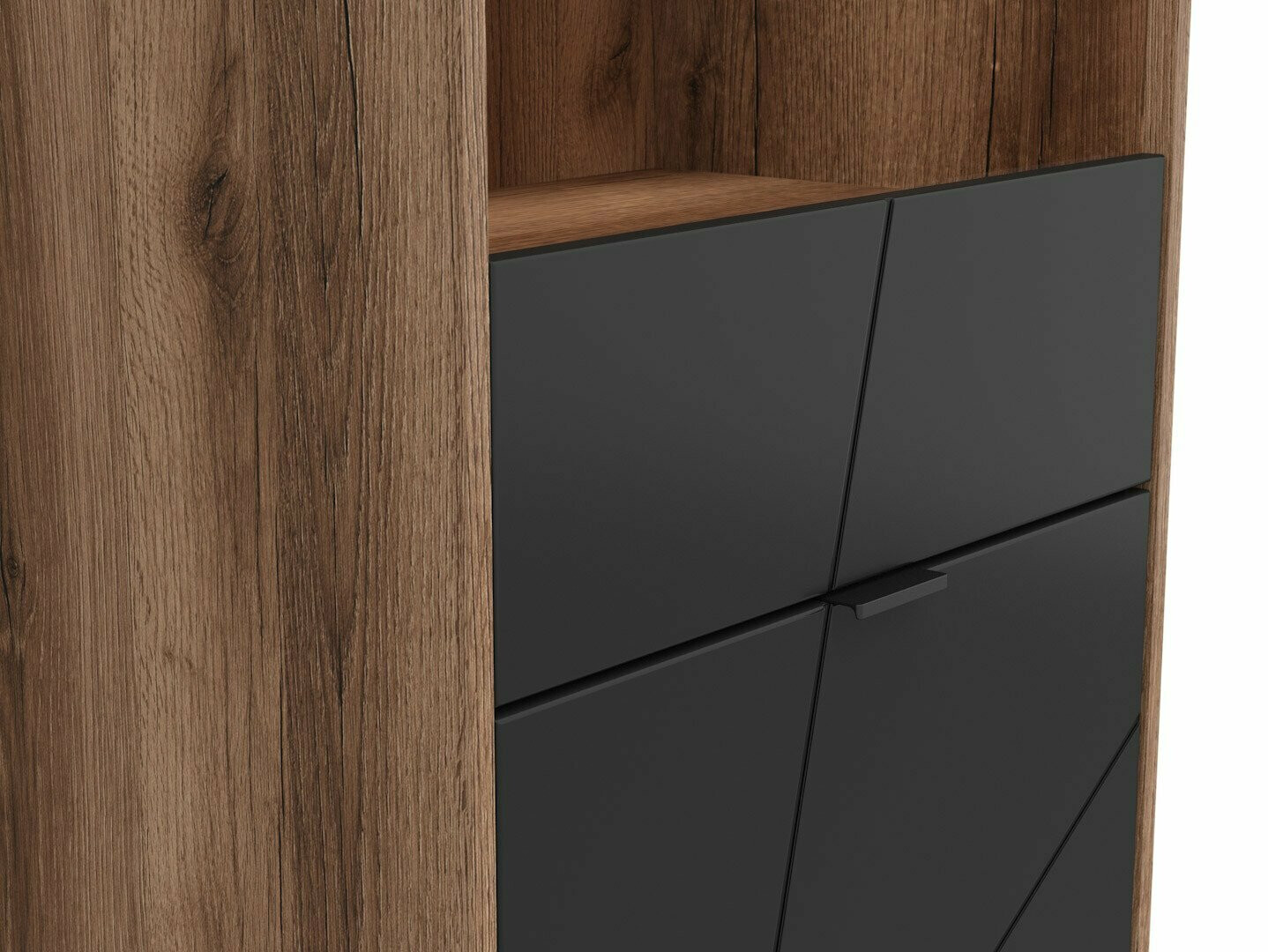 Plaukts Fivale 102 (Tumšs delano ozols + Matēts melns)