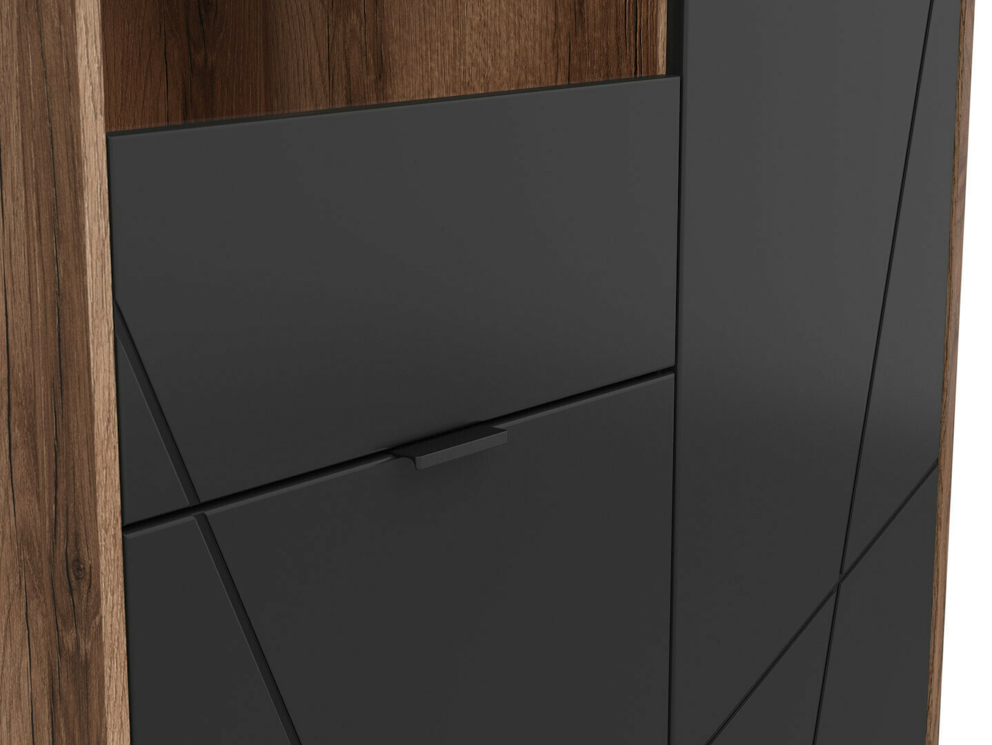 Plaukts Fivale 103 (Tumšs delano ozols + Matēts melns)