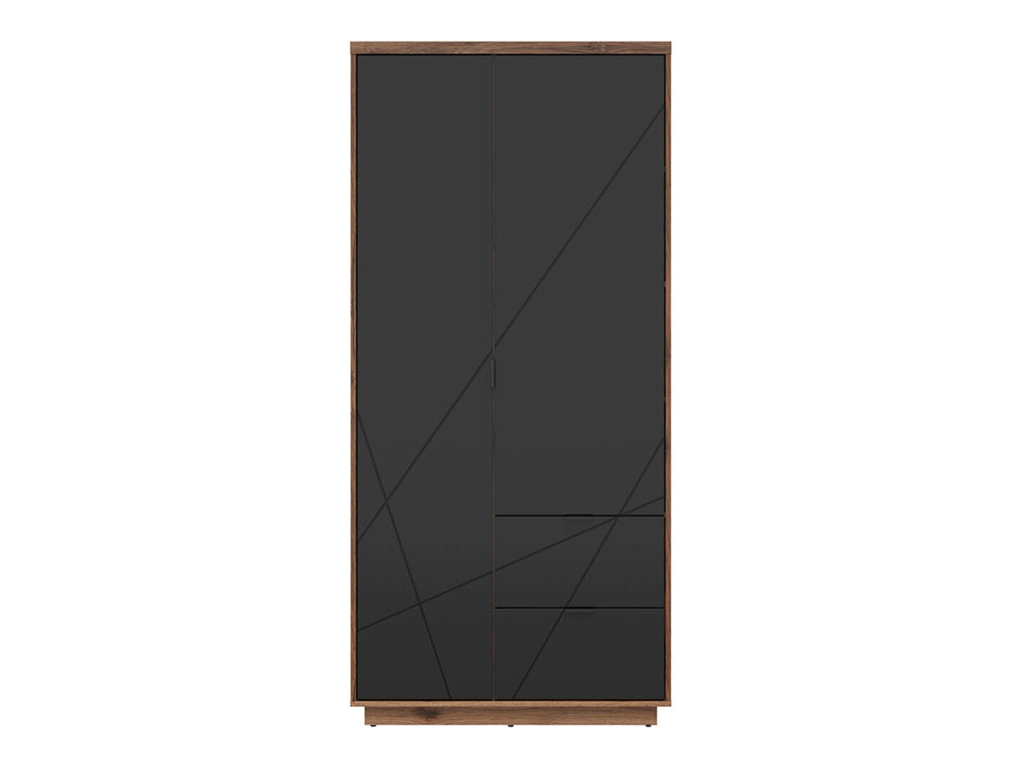 Skapis Fivale 105 (Tumšs delano ozols + Melns)