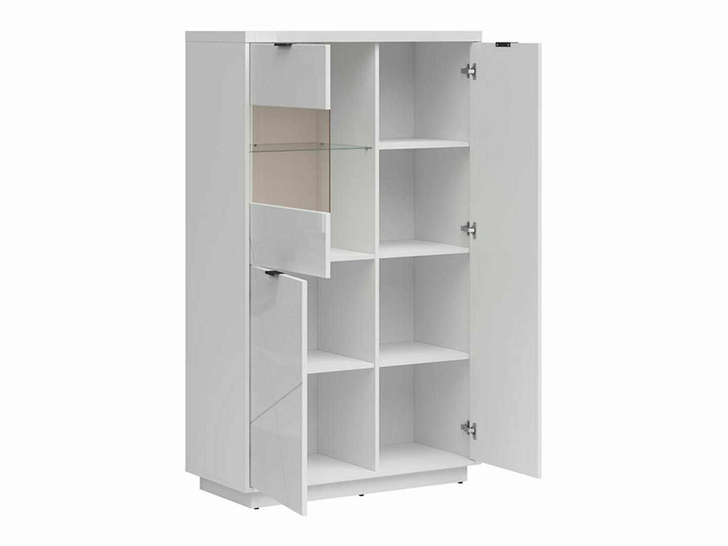 Стеллаж Fivale 103 (Глянцевый белый + Белый)