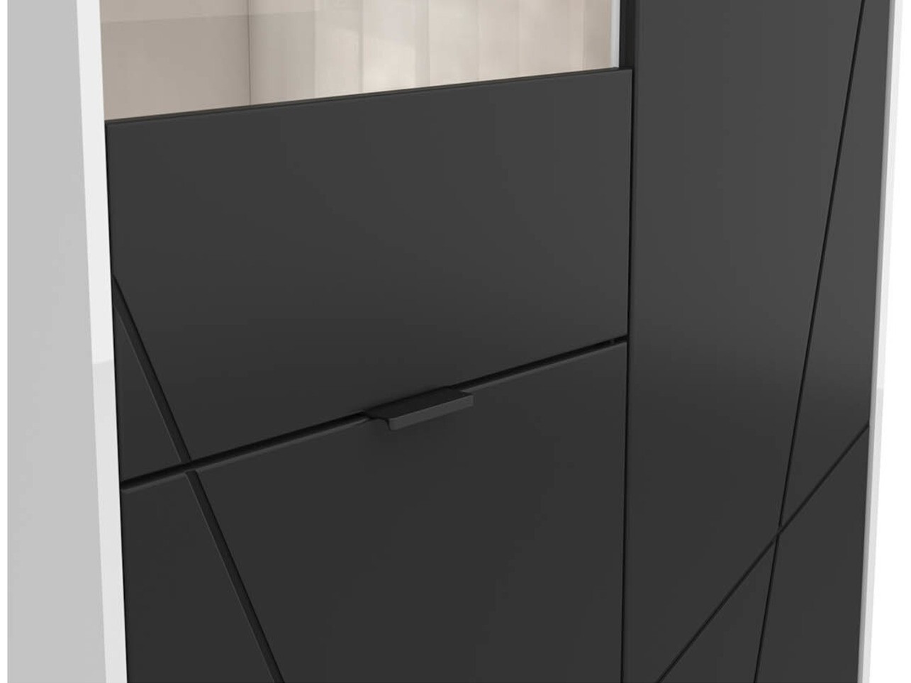 Стеллаж Fivale 103 (Глянцевый белый + Матовый черный)