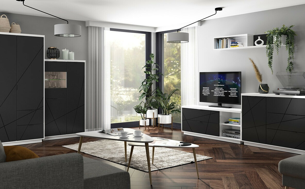 Стеллаж Fivale 103 (Глянцевый белый + Матовый черный)