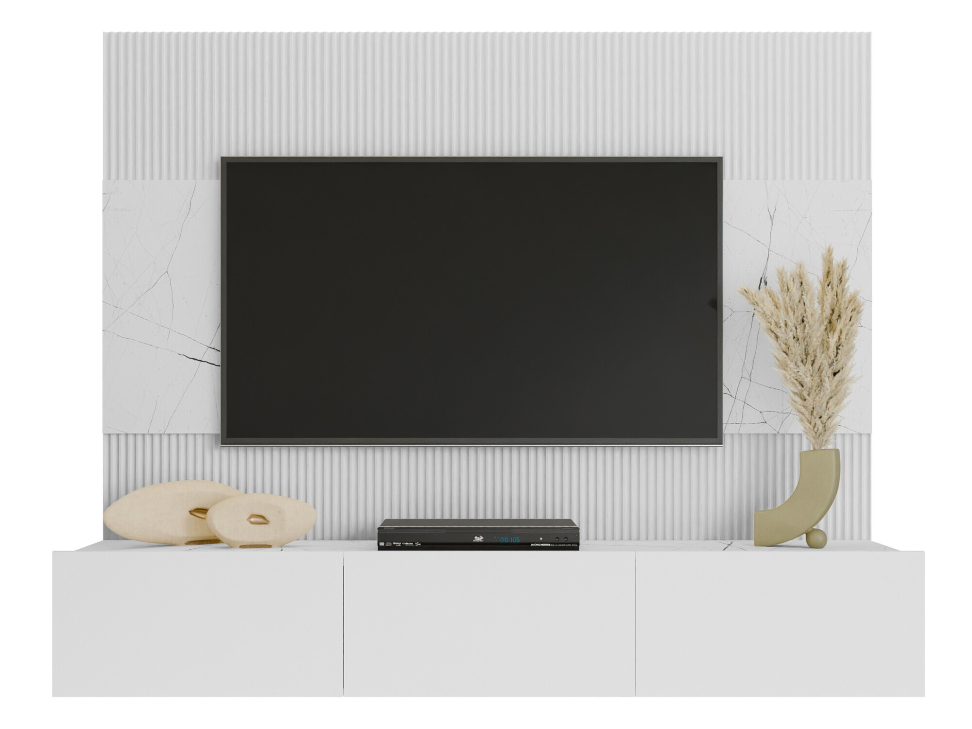 Viesistabas komplekts Comfivo 370 (Balts + Balts marmors)