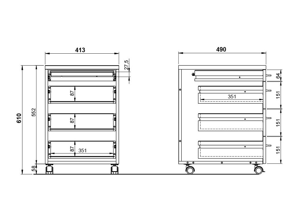 Atvilktņu bloks Lartesi 105 (Gaiši pelēks)