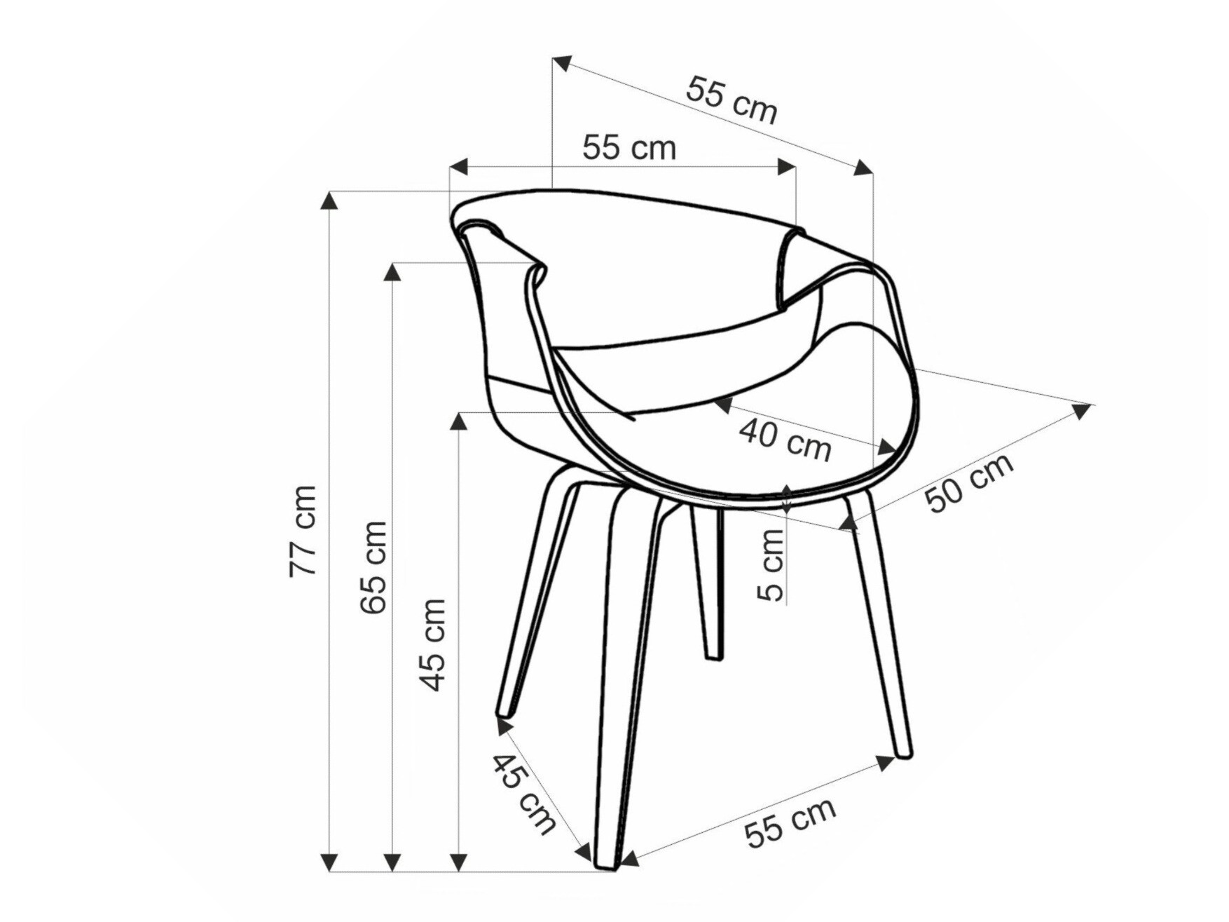 Стул Houston 1596 (Серый + Грецкий орех)