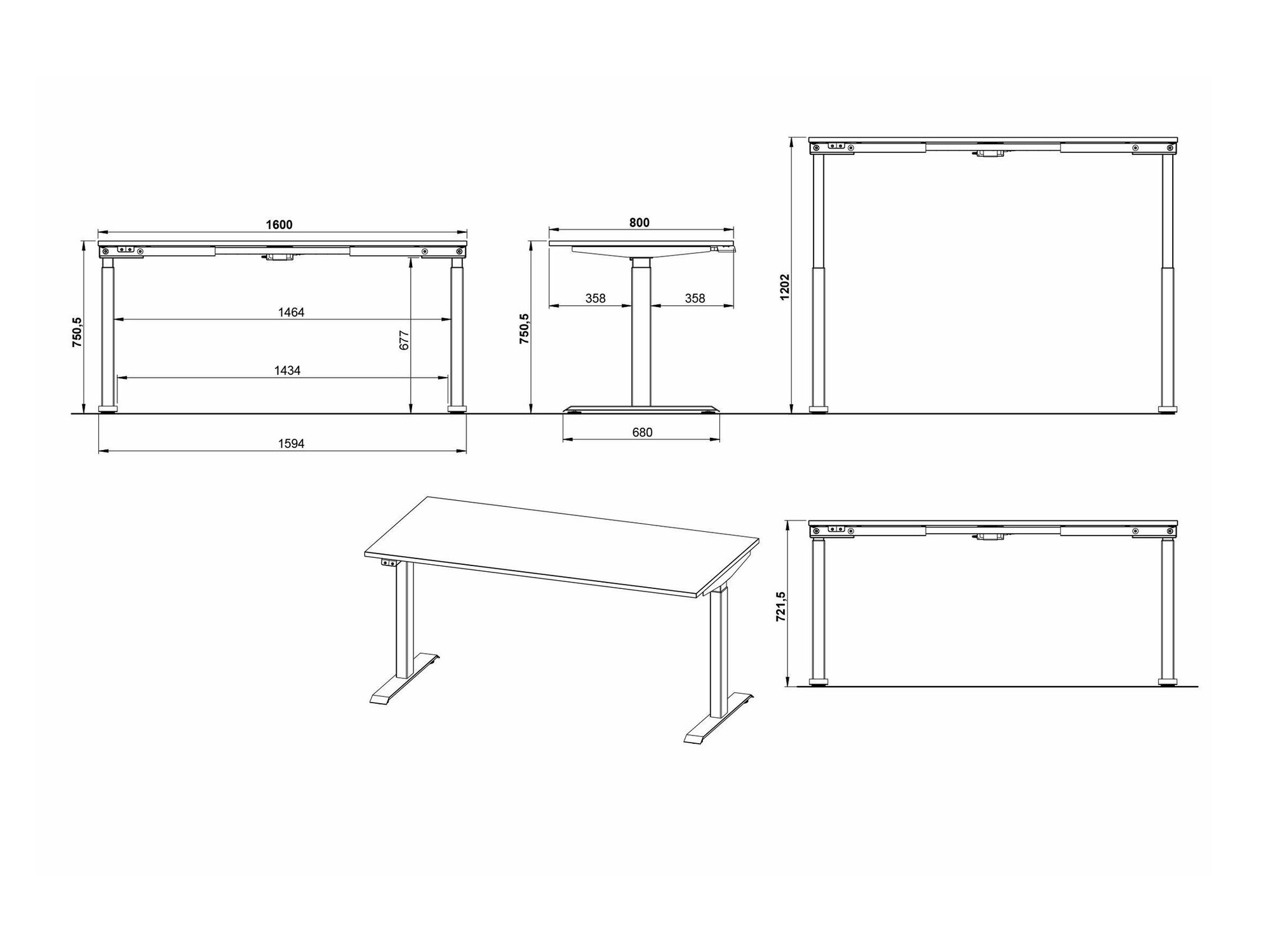 Rakstāmgalds ar regulējamu augstumu Eliromo 119 (Gaiši pelēks + Sudraba)