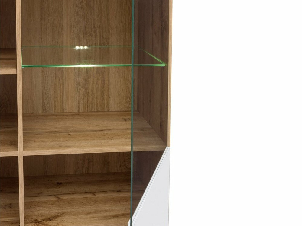 Шкафчик Tivetra 107 (Дуб вотан + Глянцевый белый)