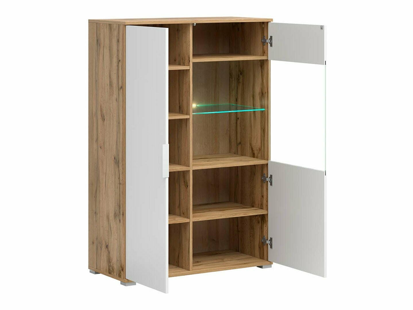 Skapis Tivetra 107 (Votan ozols + Glancēts balts)