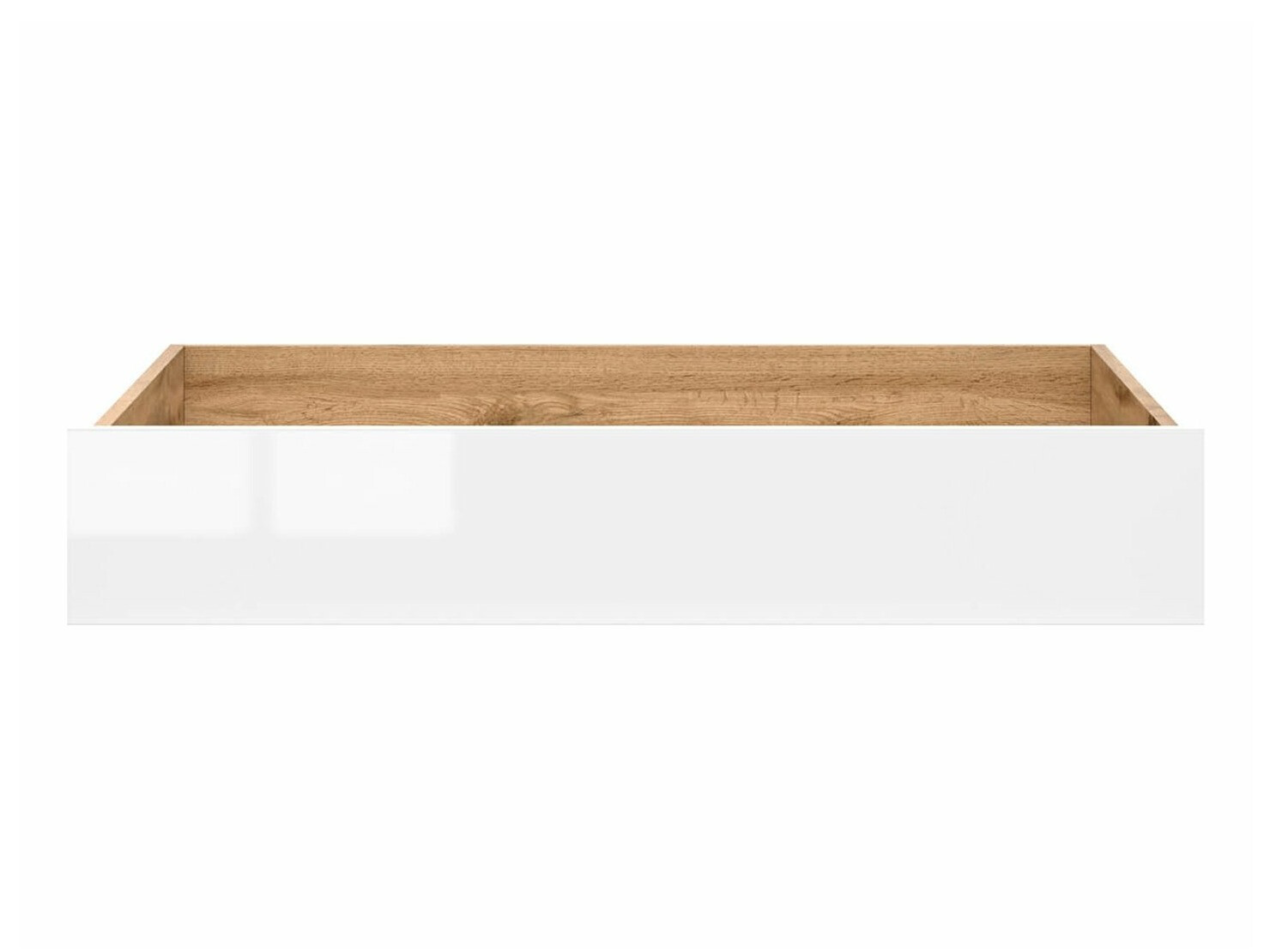 Ящик для постельного белья Tivetra 122 (Дуб вотан + Глянцевый белый)