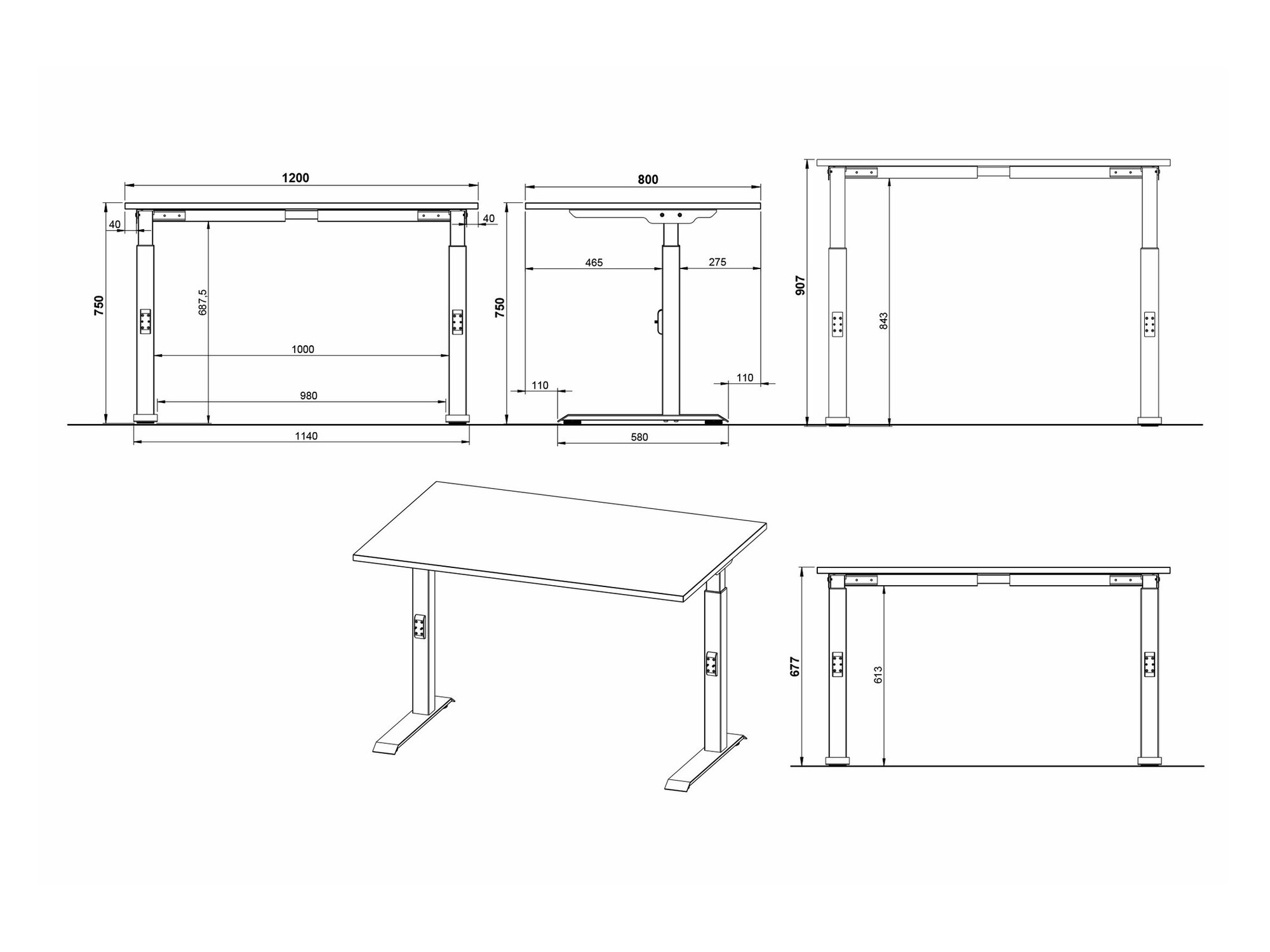 Письменный cтол Eliromo 122 (Светло-серый + Серебряный)