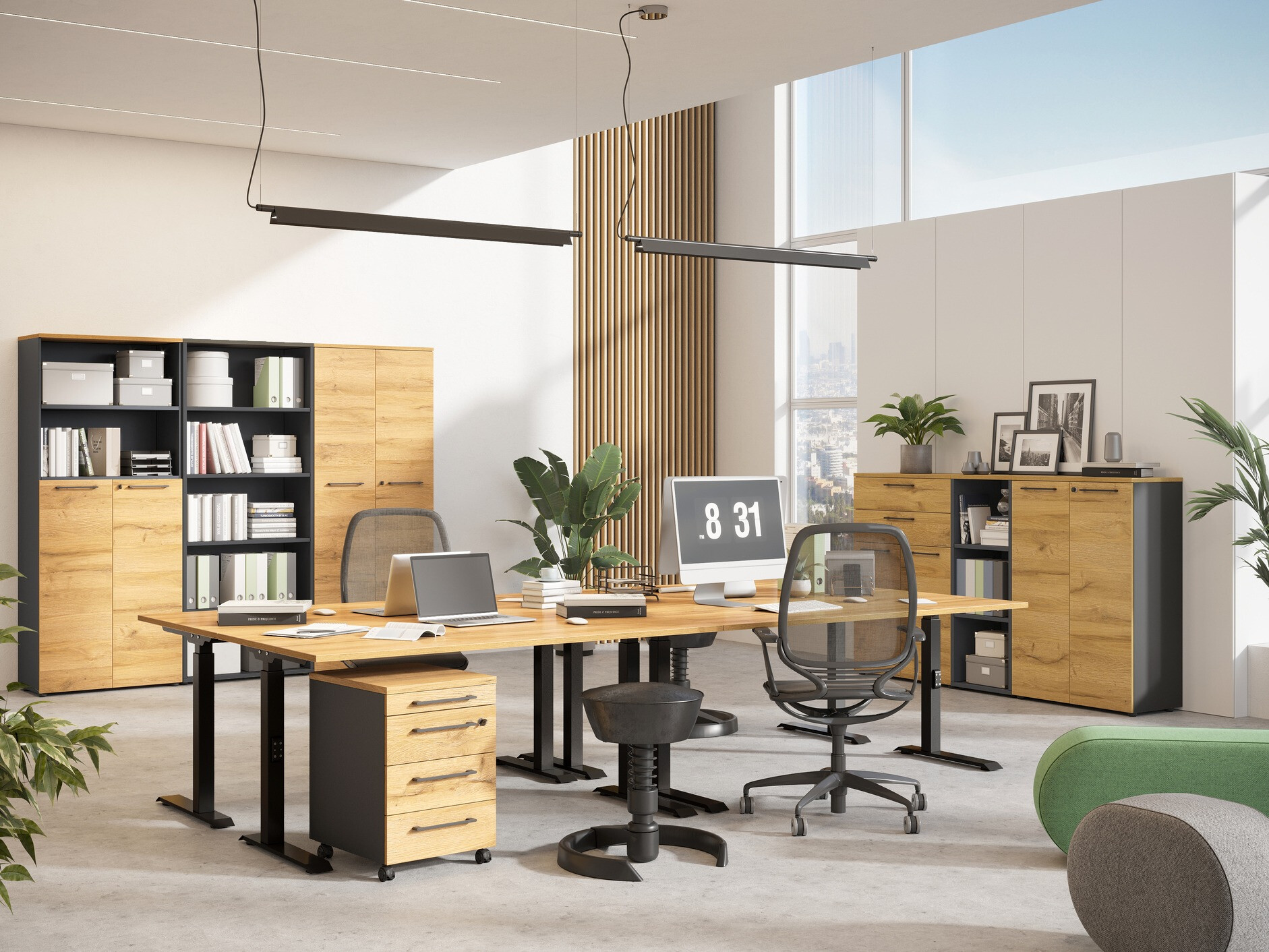 Письменный cтол Eliromo 122 (Внук дуб + Чёрный)