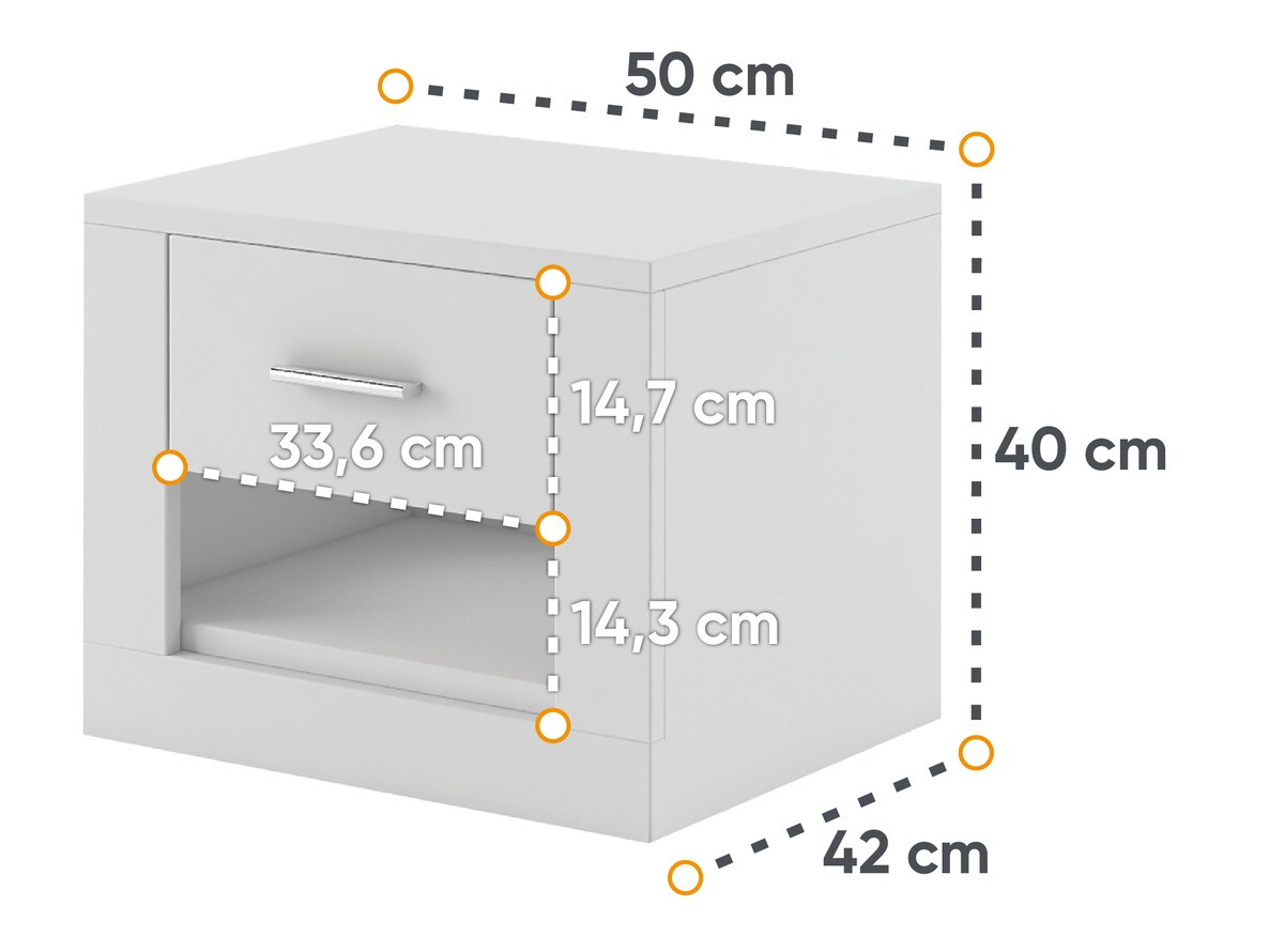 Прикроватная тумбочка Cirdelu 107 (Белый)