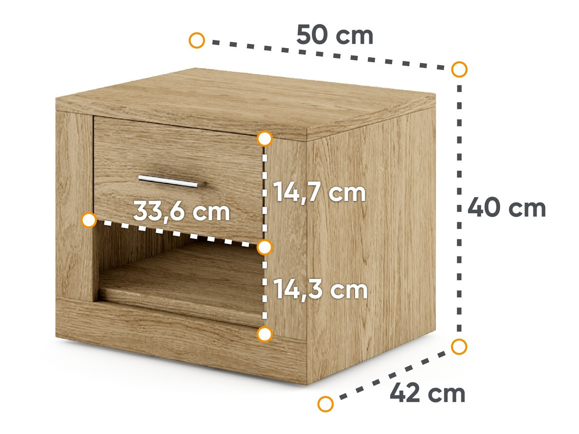 Прикроватная тумбочка Cirdelu 107 (Дуб)