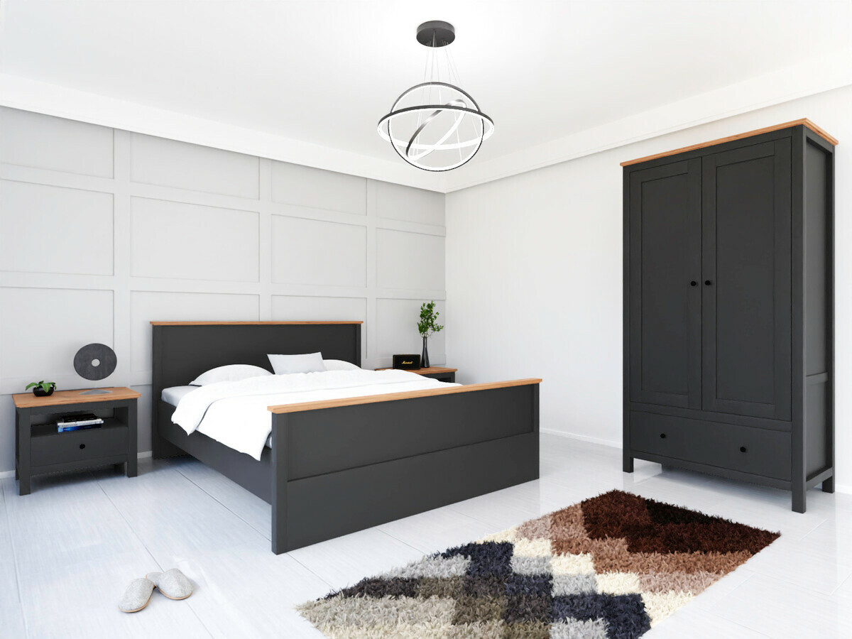 Прикроватная тумбочка Sordoro 100 (Графит + Artisan дуб)