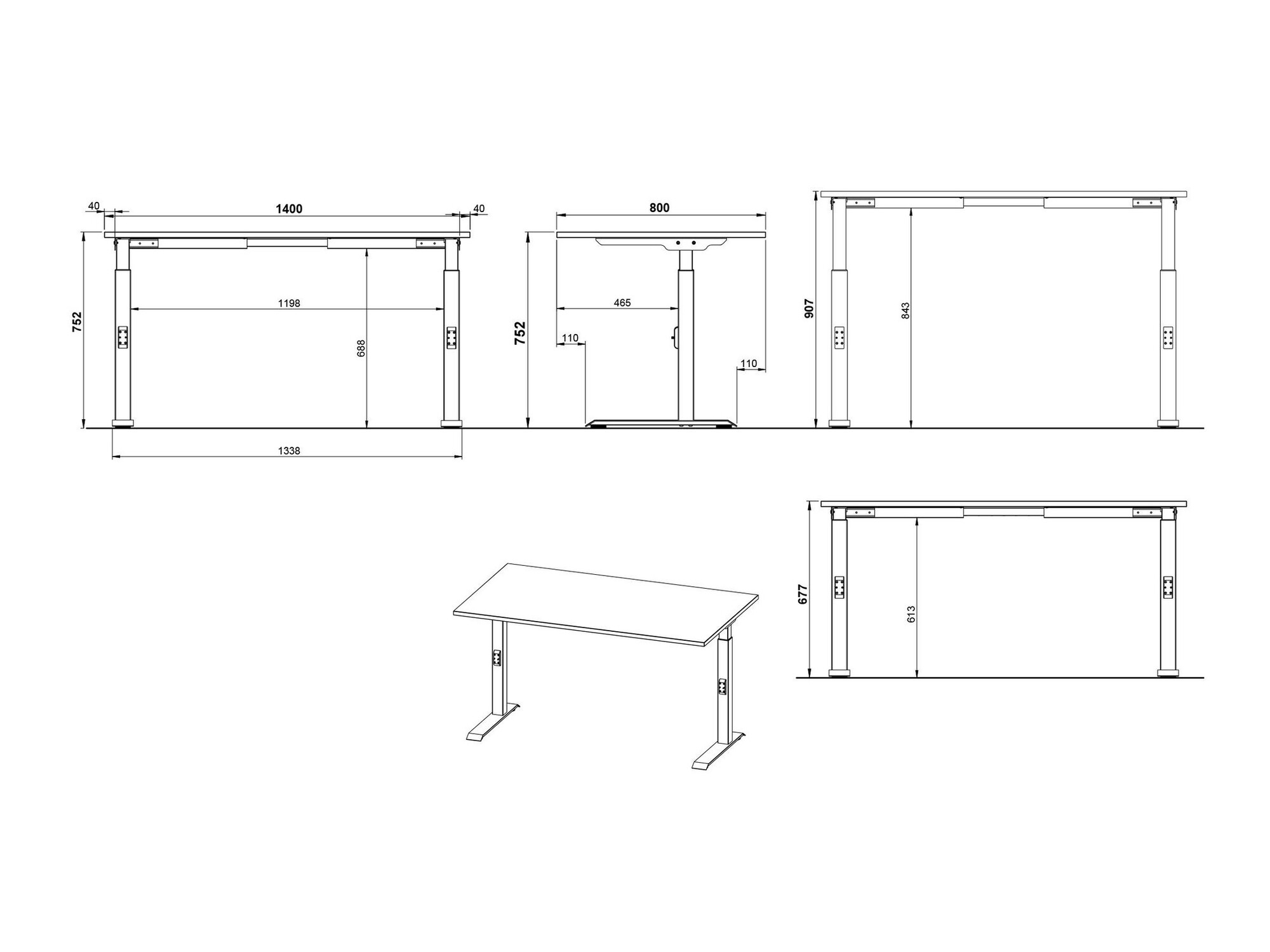 Rakstāmgalds Eliromo 121 (Gaiši pelēks + Melns)