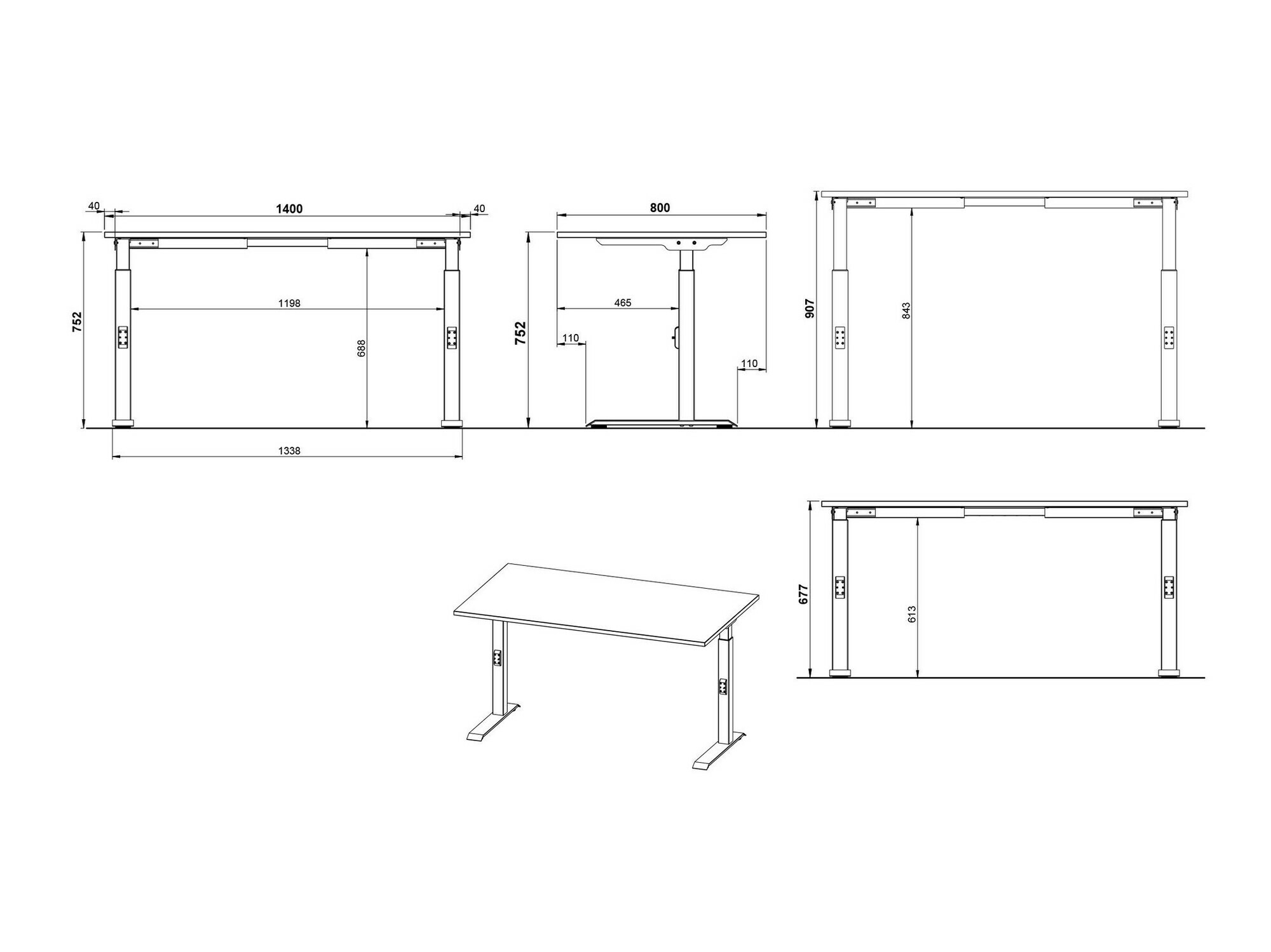 Rakstāmgalds Eliromo 121 (Grandson ozols + Melns)