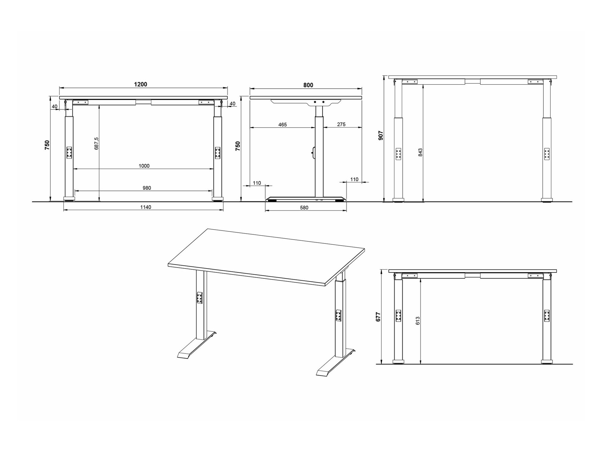 Rakstāmgalds Eliromo 122 (Gaiši pelēks + Melns)