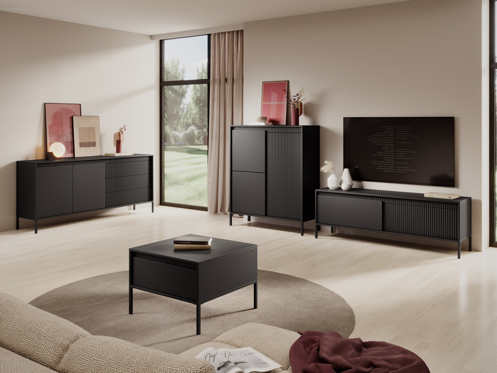 TV galds Romfele 103 (Melns)