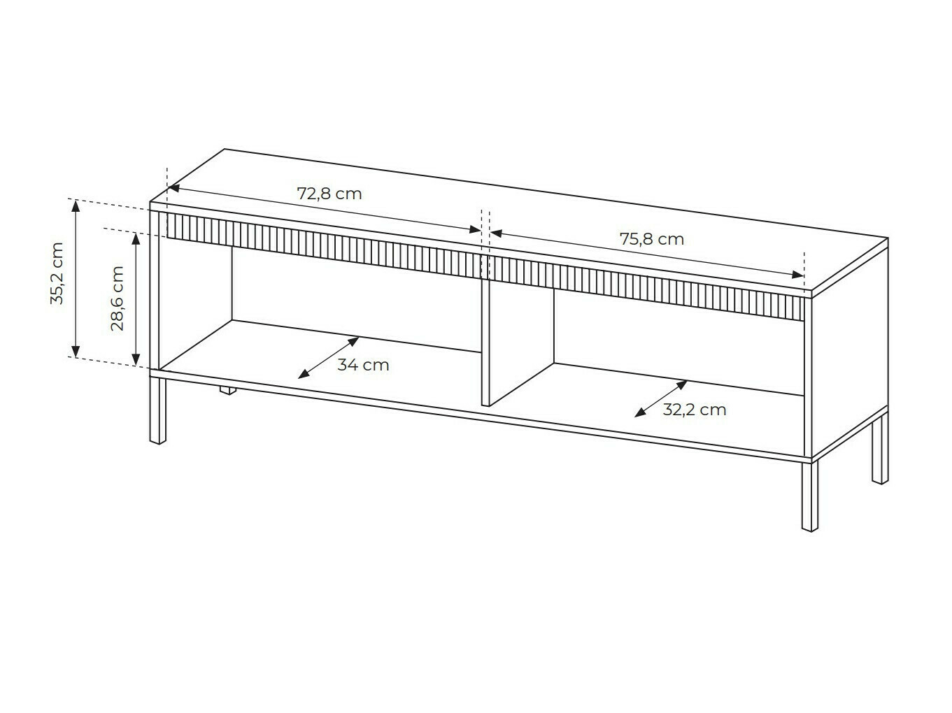 TV galds Romfele 103 (Melns)