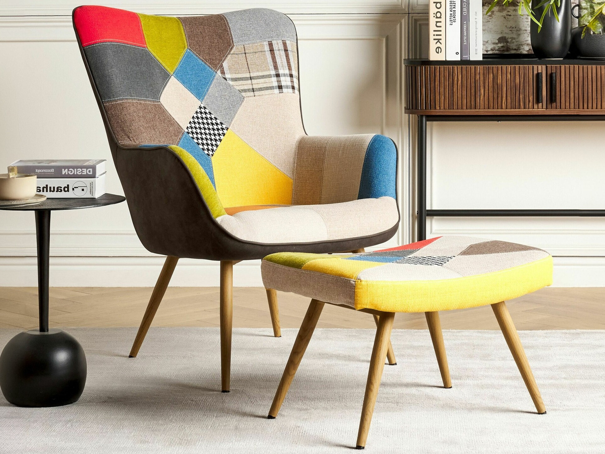 Кресло Berwyn 2048 (Чёрный + Синий + Желтый)