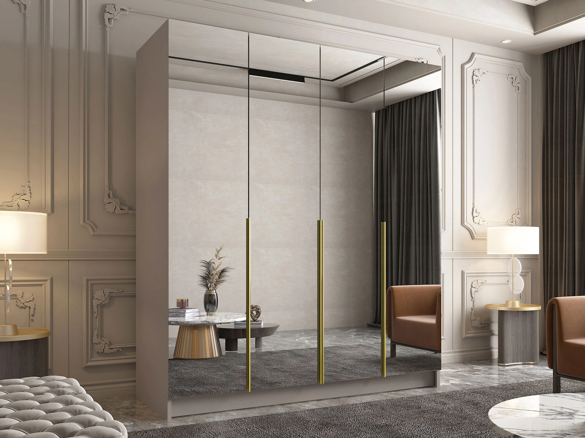 Шкаф Closico 190 (Кашемир + Золотой)