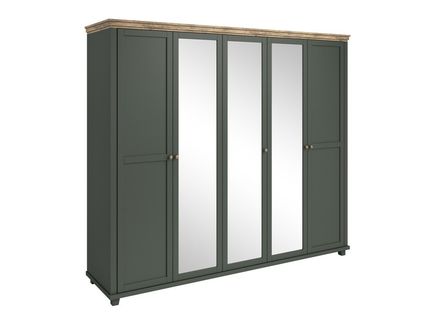 Шкаф Tolnue 116 (Темно-зеленый + Дуб лефкас)