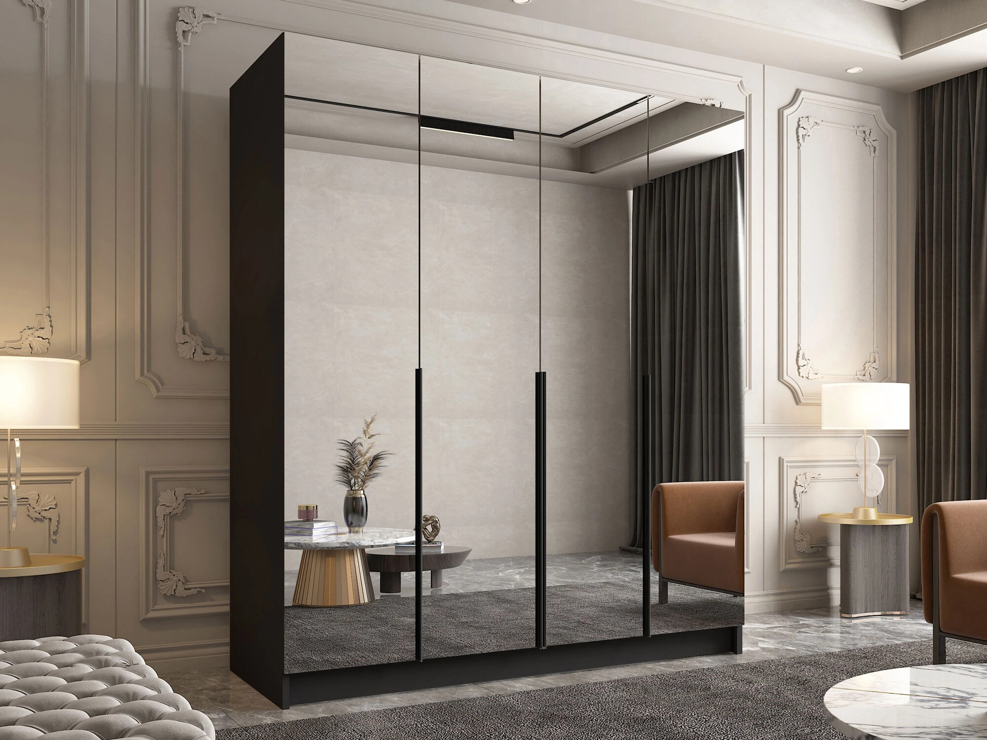 Skapis Closico 190 (Melns)