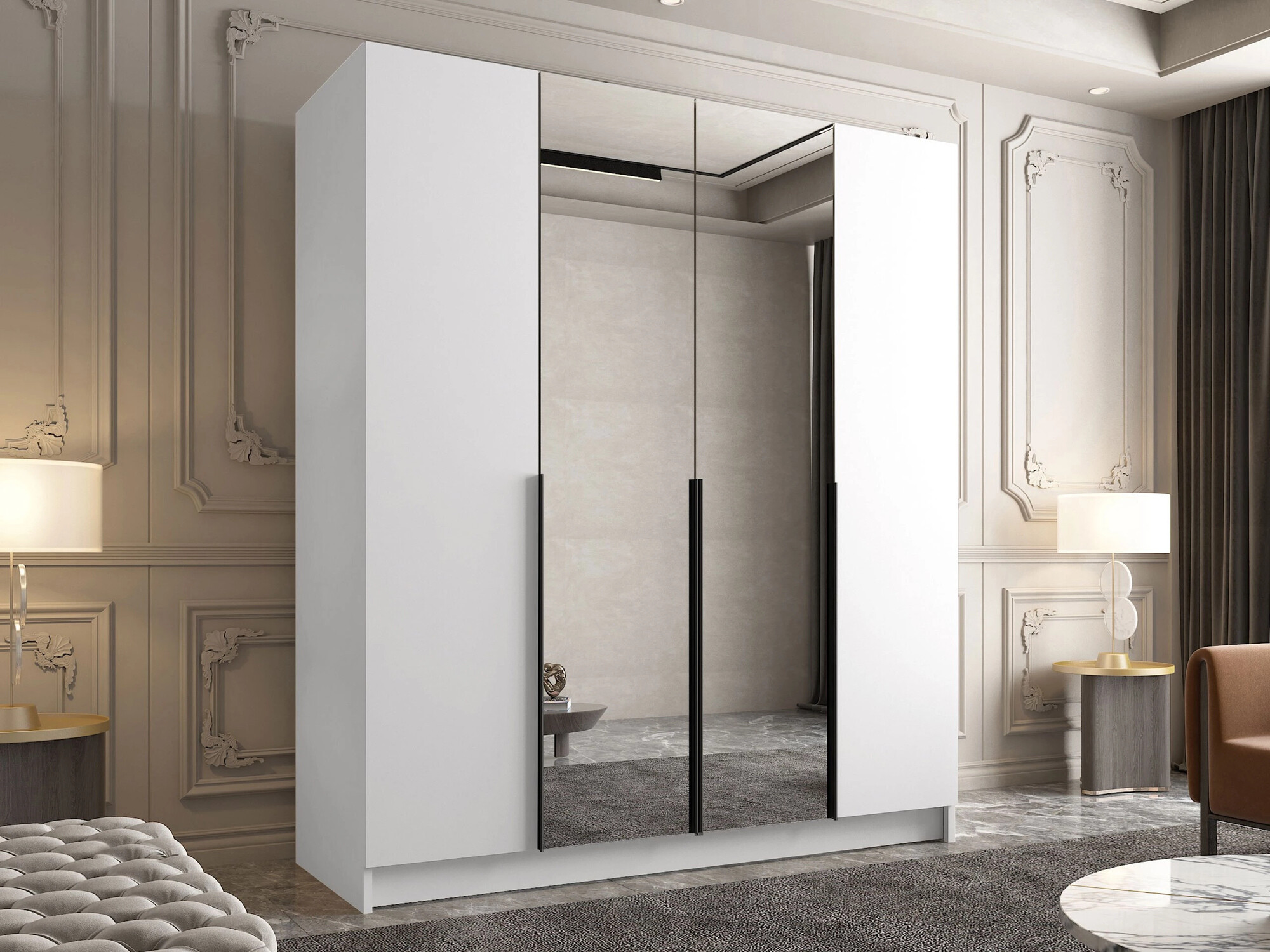 Skapis Closico 191 (Balts + Melns)