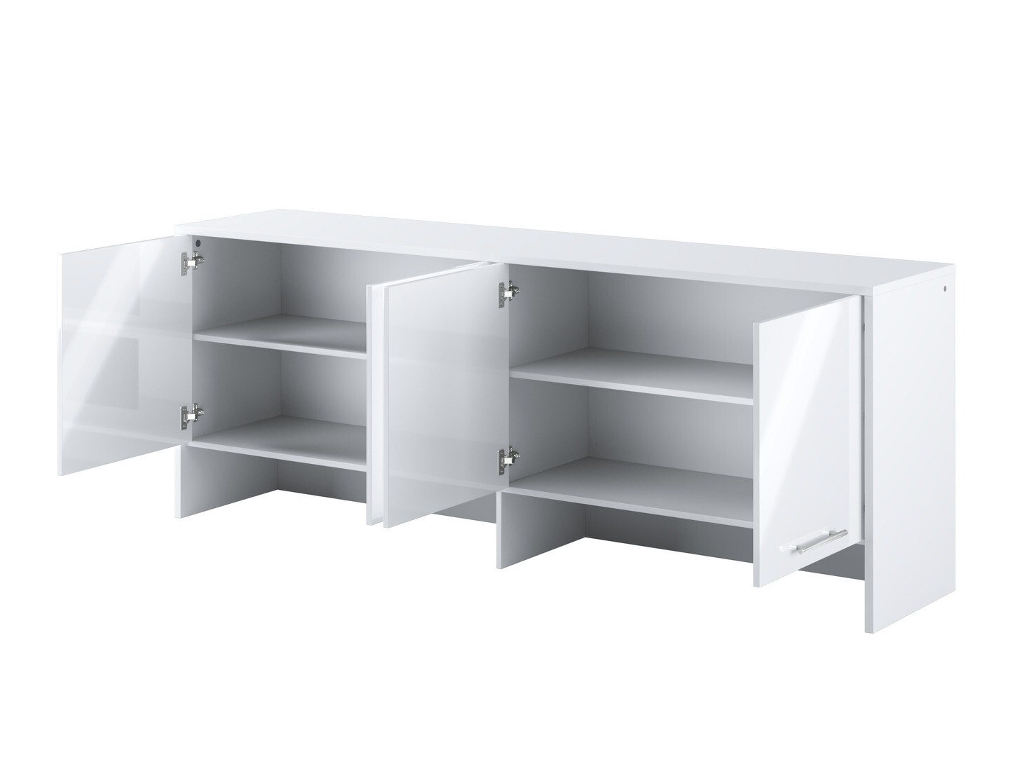 Skapis Concept Pro Lenart I (Balts + Glancēts balts)