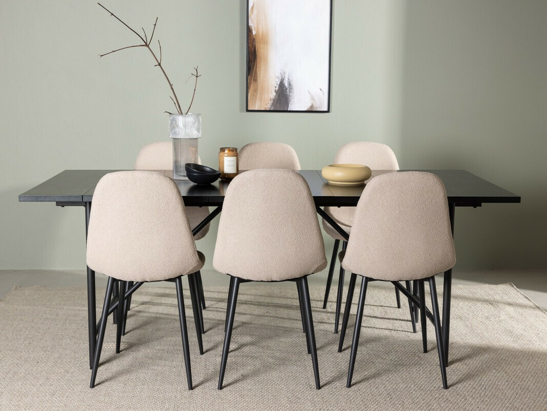 Ēdamistabas komplekts Dallas 3964 (Bēšs + Melns)