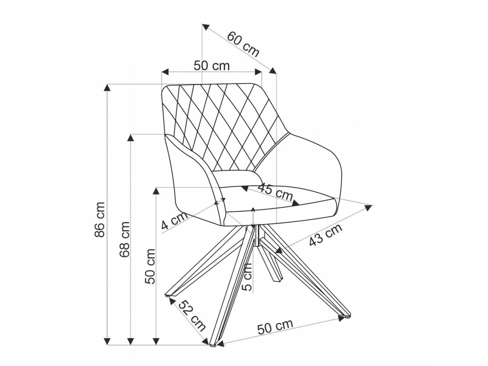Krēsls Houston 1768 (Pelēks)