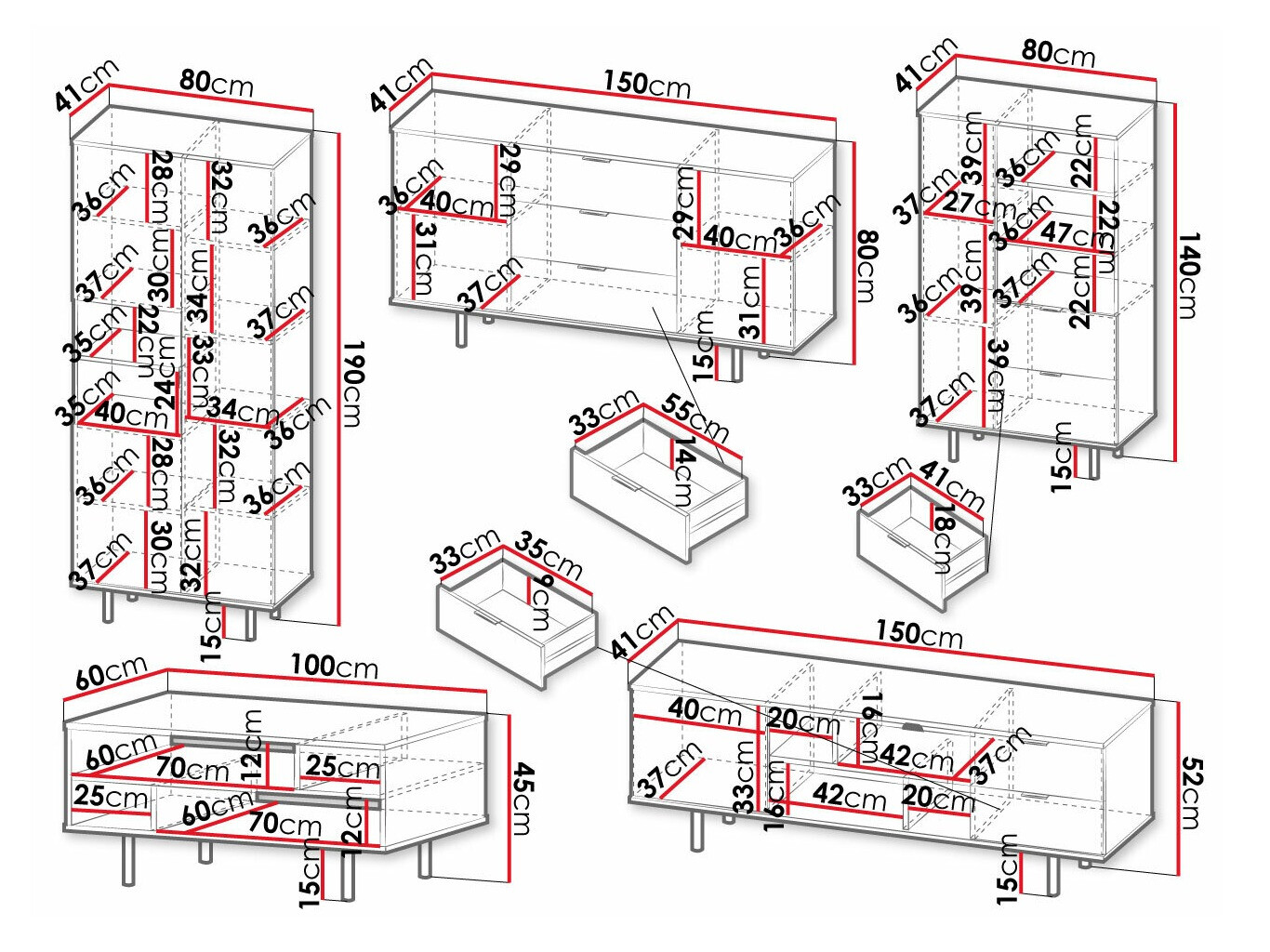 Набор для гостиной Virdomi 106 (Чёрный)